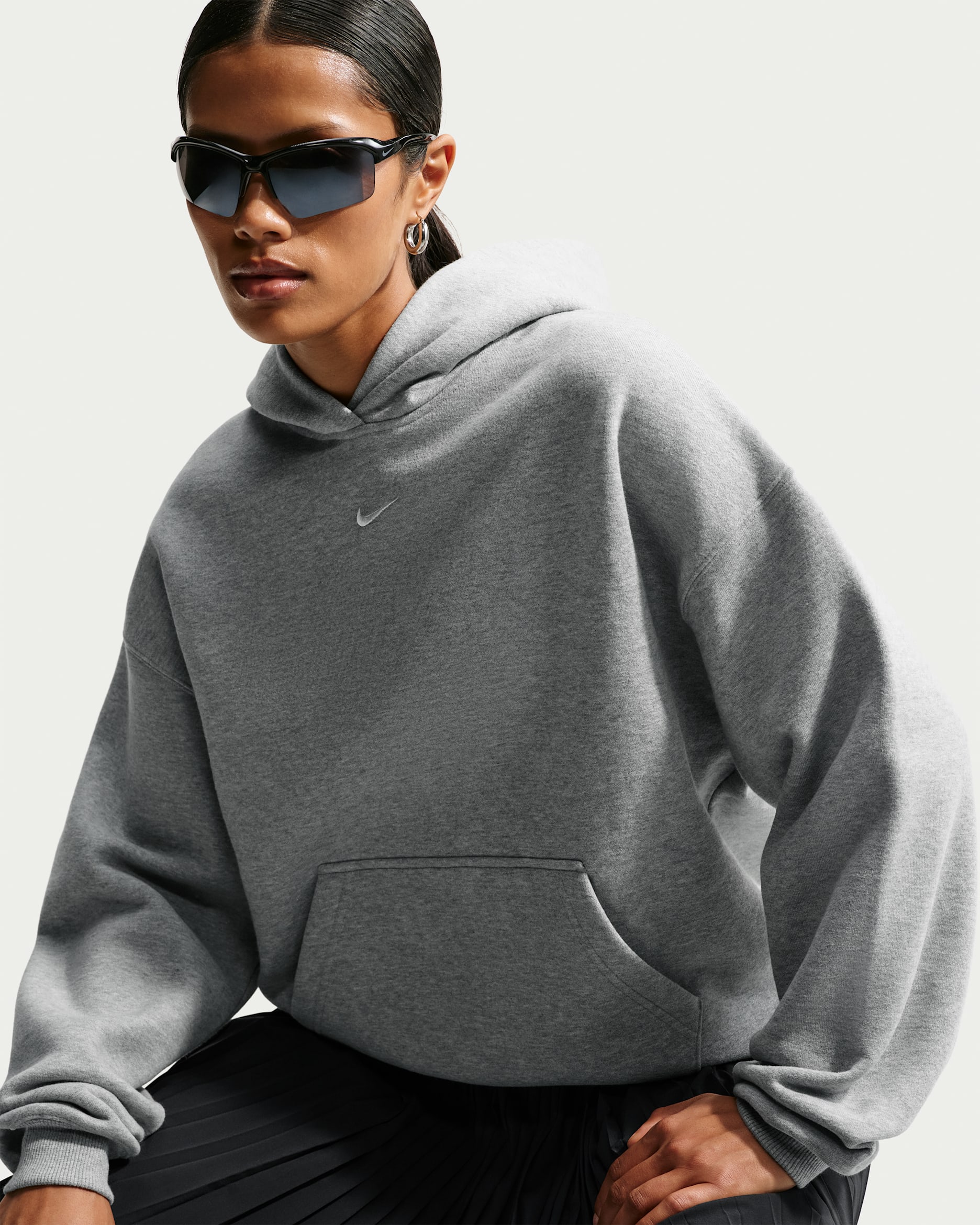 Nike Studio Fleece Medium Weight — Dark Grey Heather/Sail
