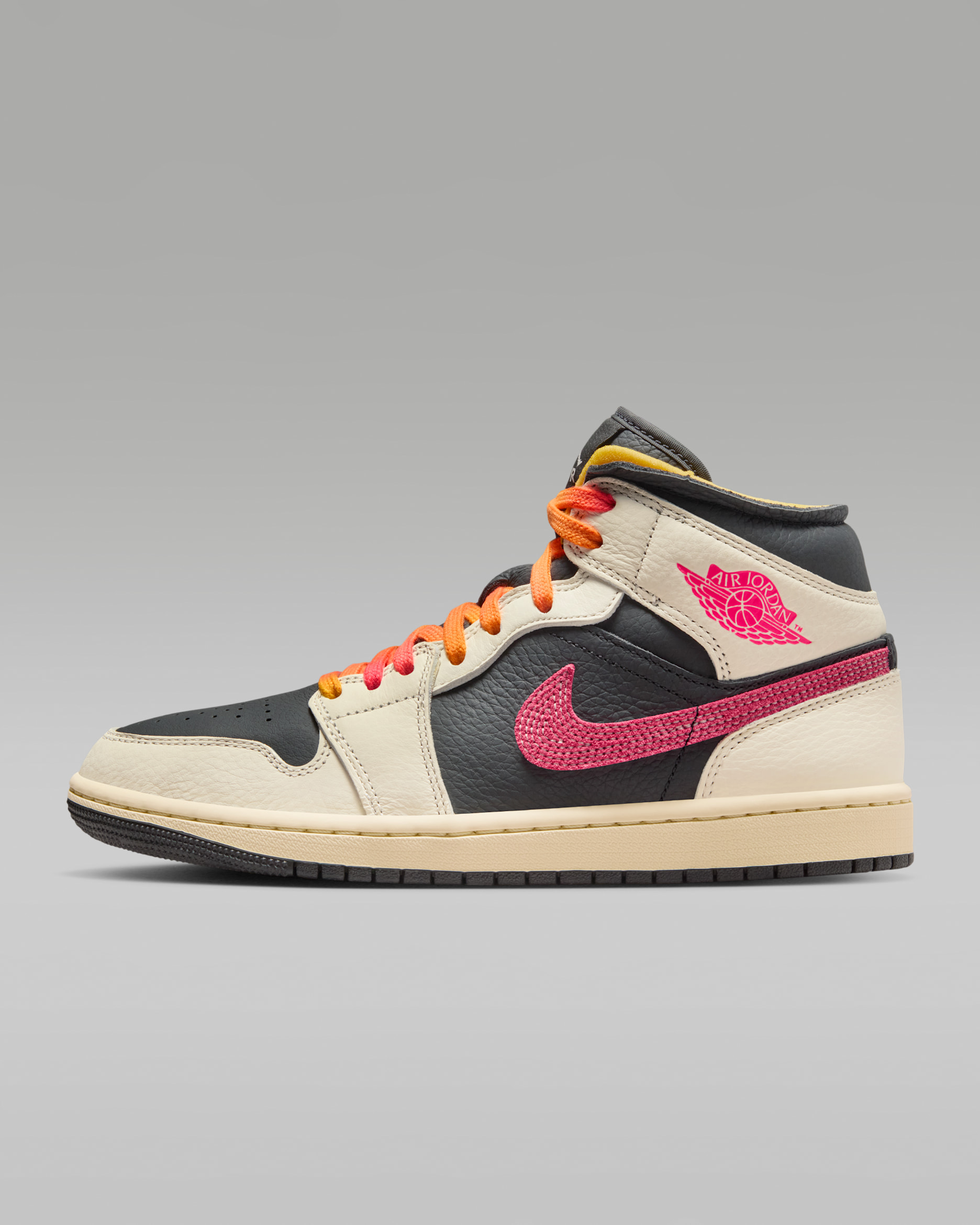 Air Jordan 1 Mid SE Edge — Pale Ivory/Black/Muslin/Racer Pink