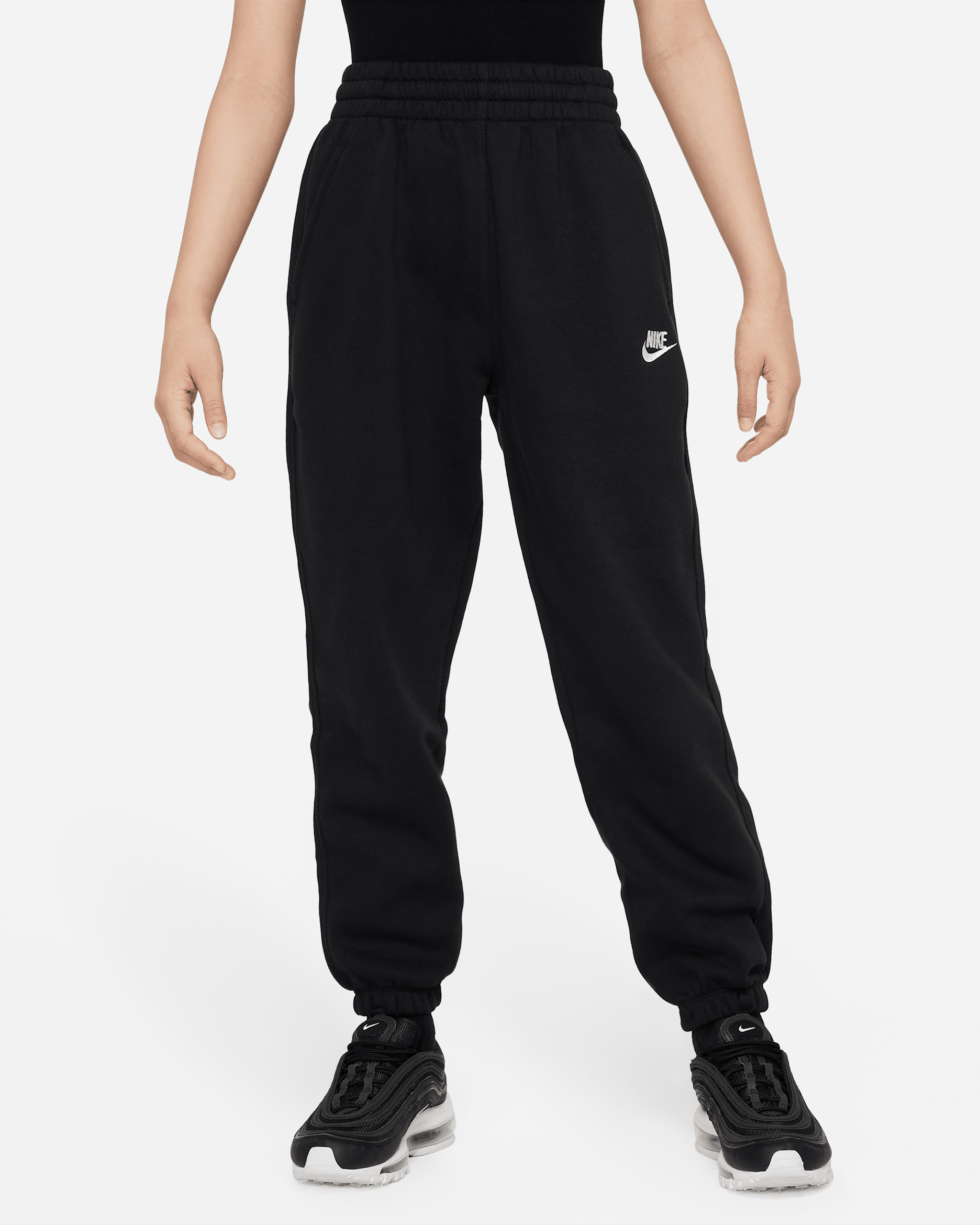 Nike Sportswear Club Fleece — Black/Black/White