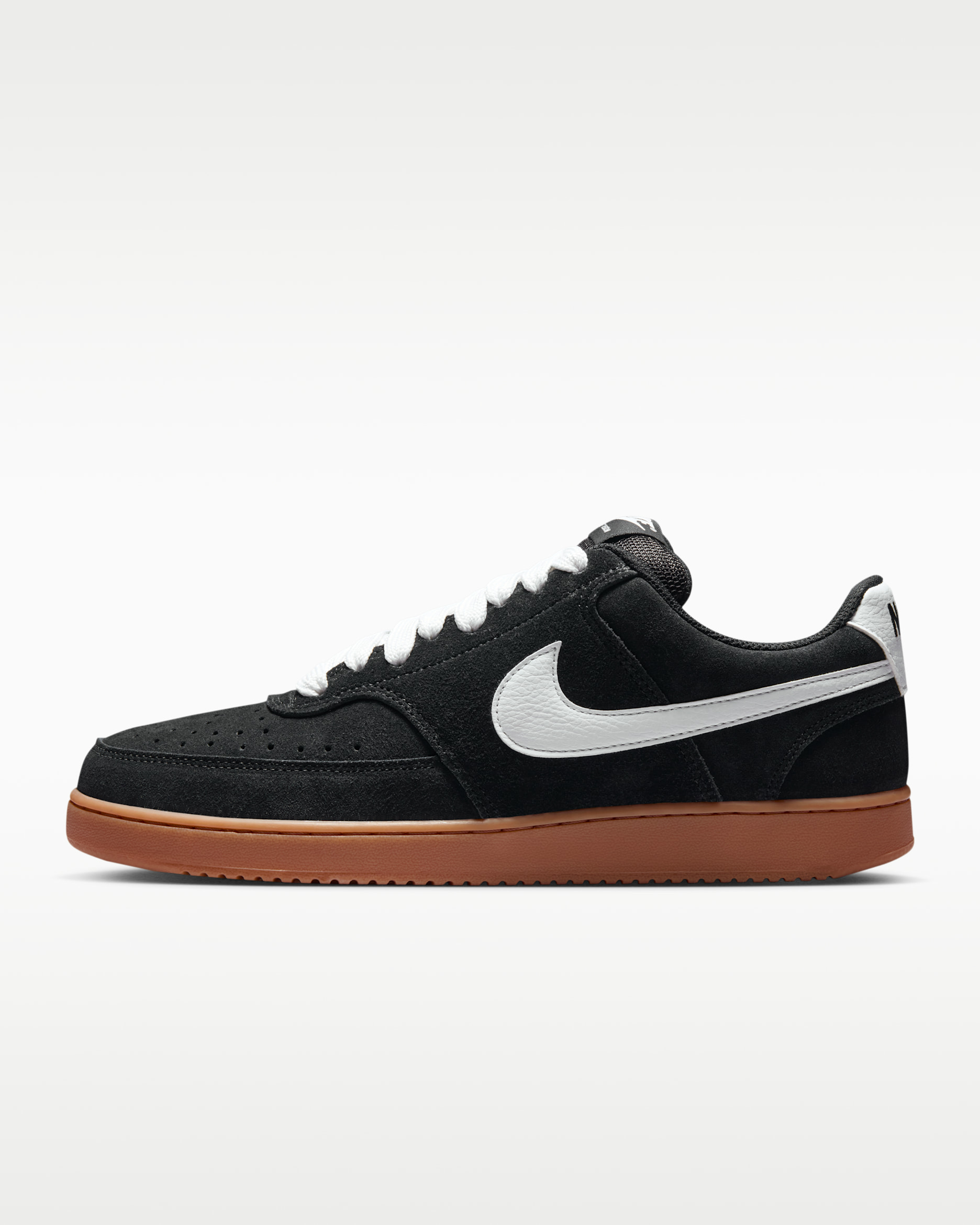 Nike Court Vision Low FL — Black/Gum Medium Brown/White