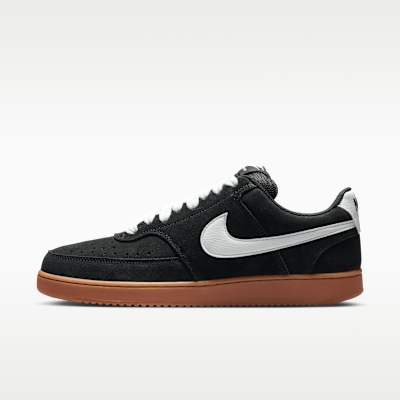 Nike Court Vision Low FL — Black/Gum Medium Brown/White