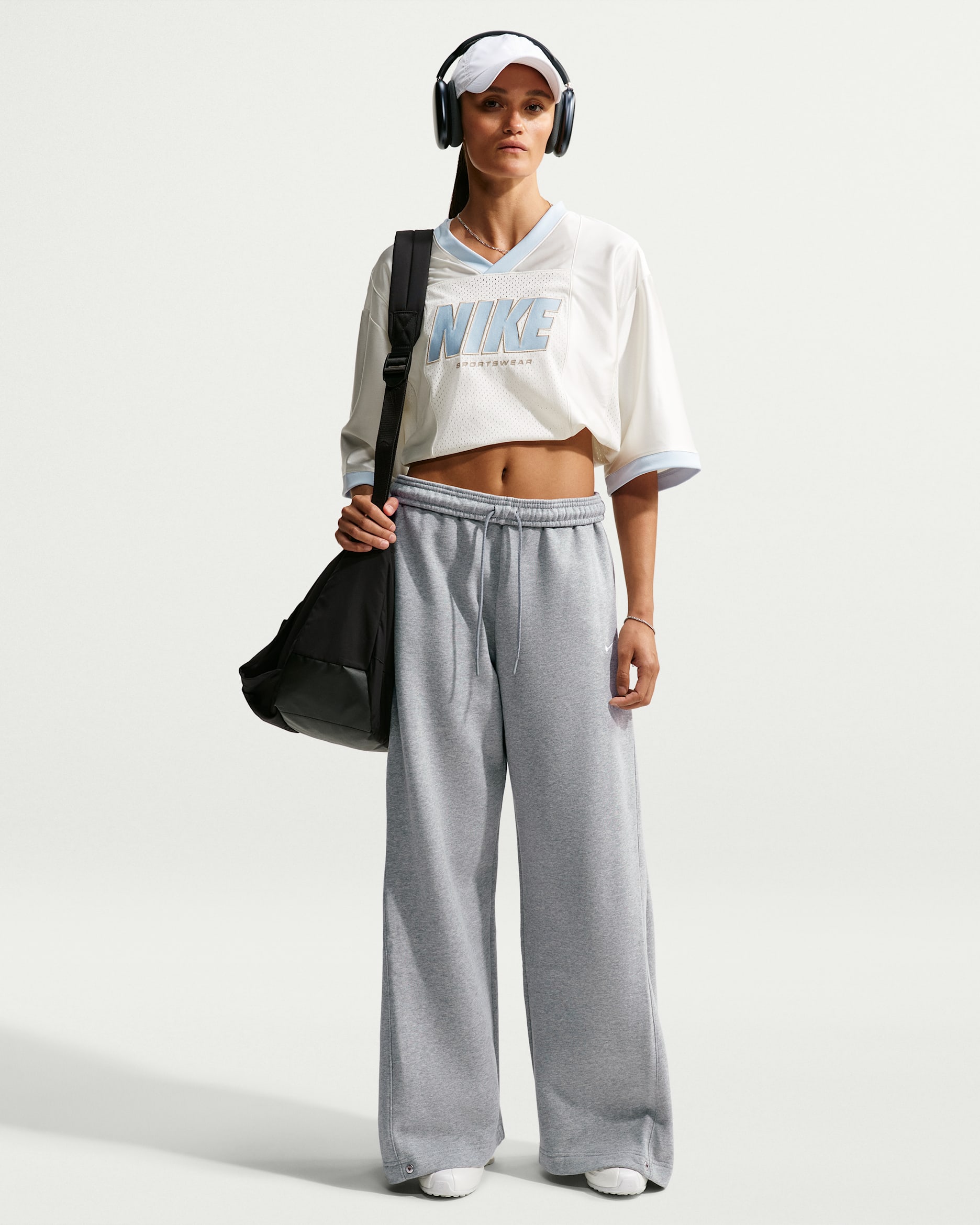 Nike Studio Fleece Medium Weight — Dark Grey Heather/Sail