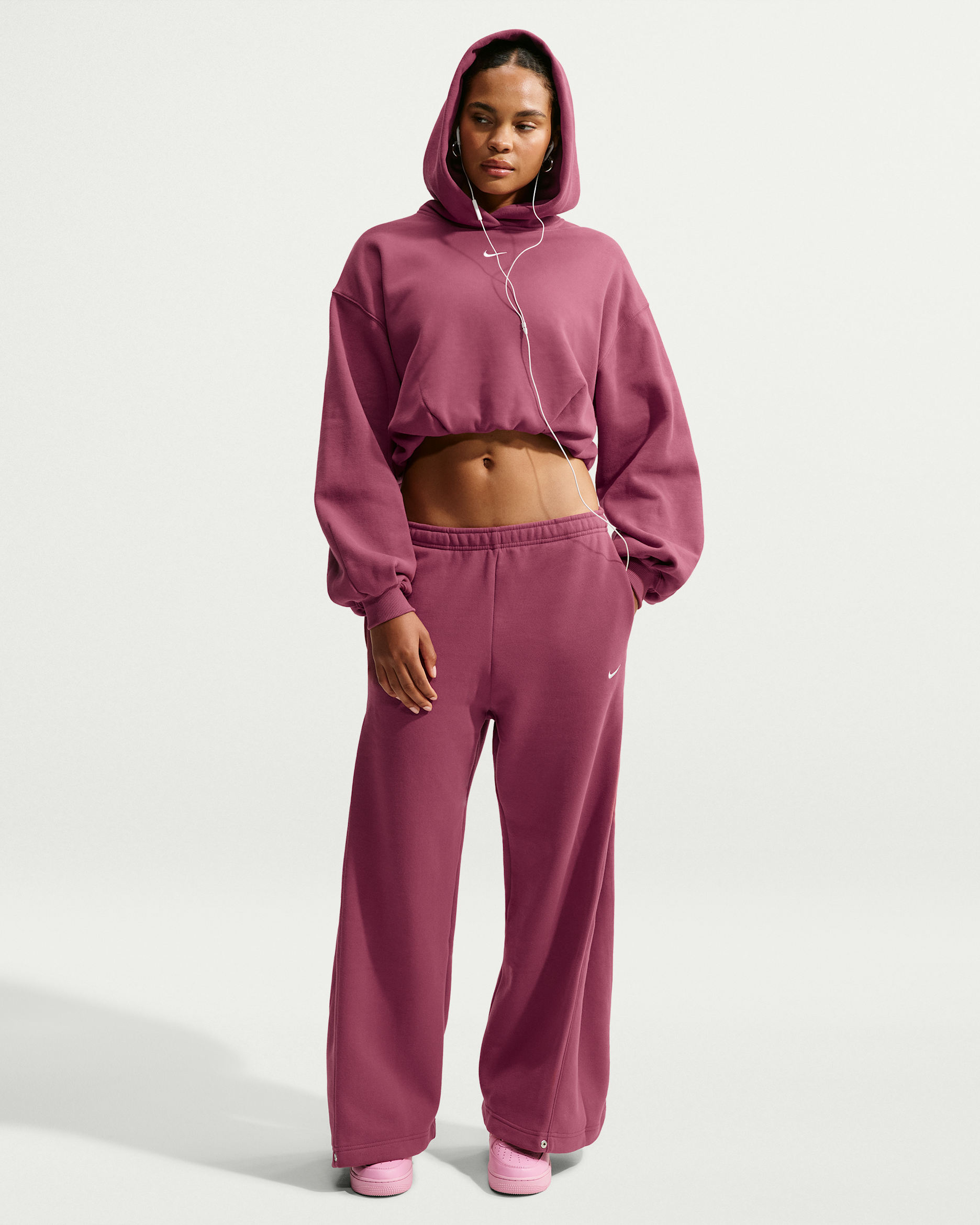 Nike Studio Fleece Medium Weight — Pink Smoke/Sail