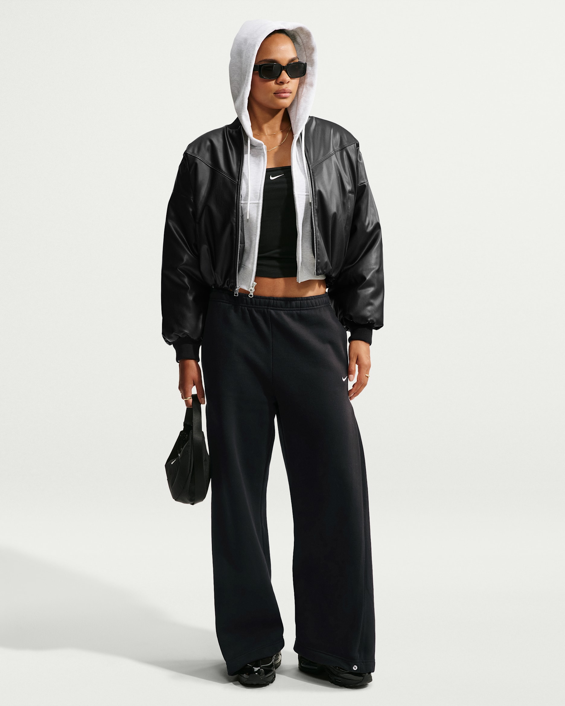 Nike Studio Fleece Medium Weight — Total Black/Sail