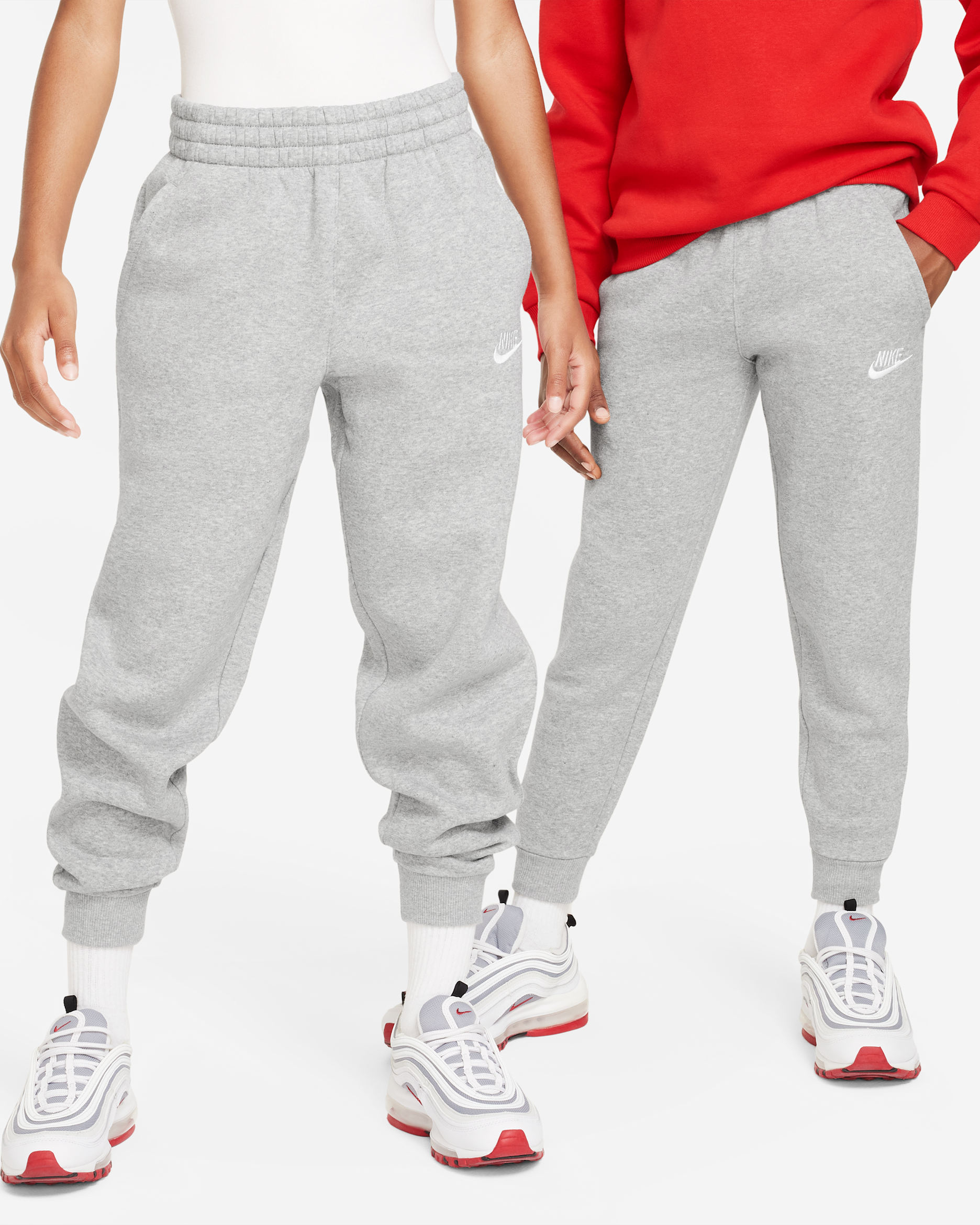 Nike Sportswear Club Fleece — Dark Grey Heather/Base Grey/White