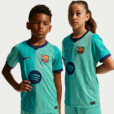 F.C. Barcelona 2026/27 Stadium Third — Green Frost/Green Frost/Gym Red/Loyal Blue
