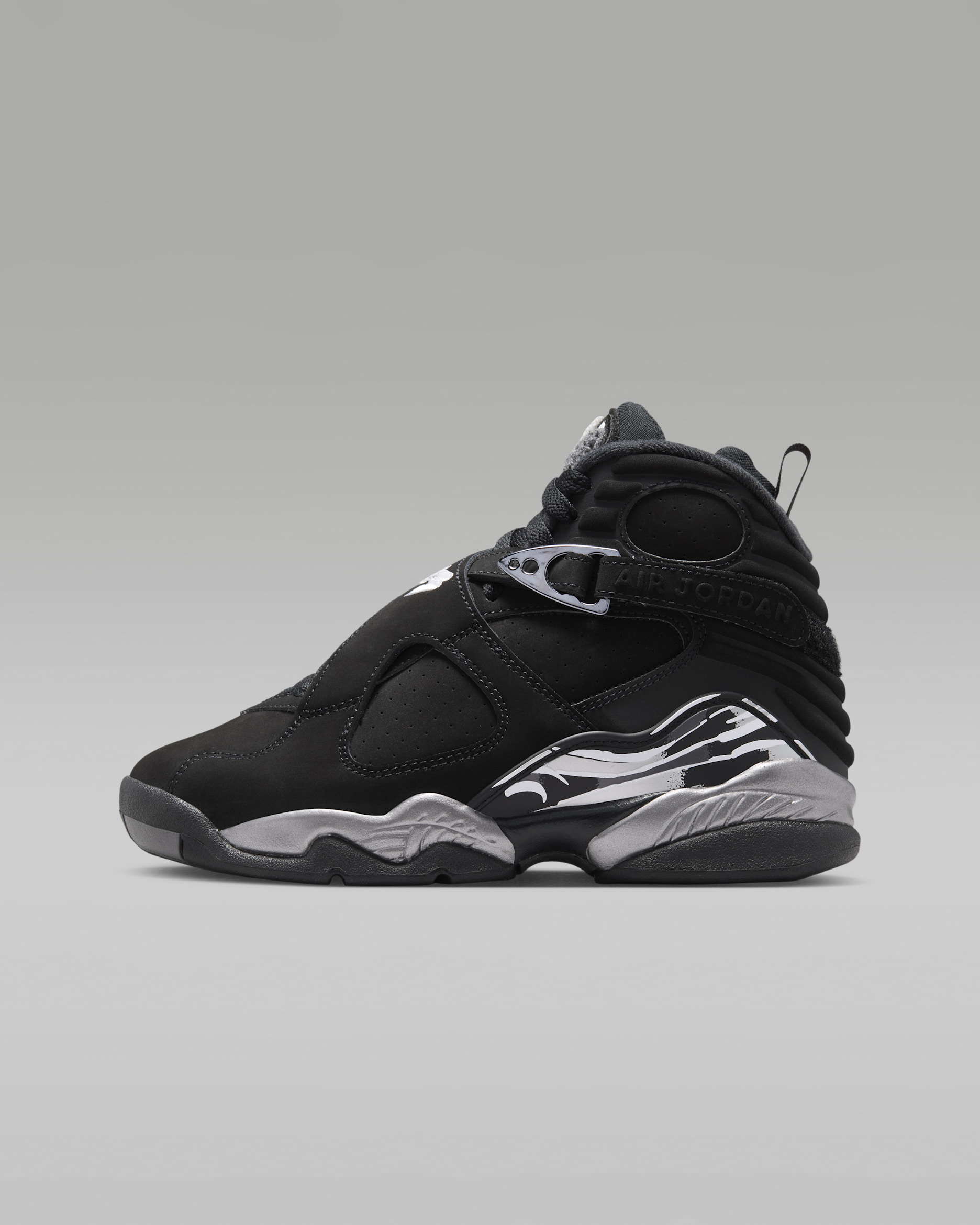 Air Jordan 8 Retro 'Chrome' — Black/Light Graphite/White