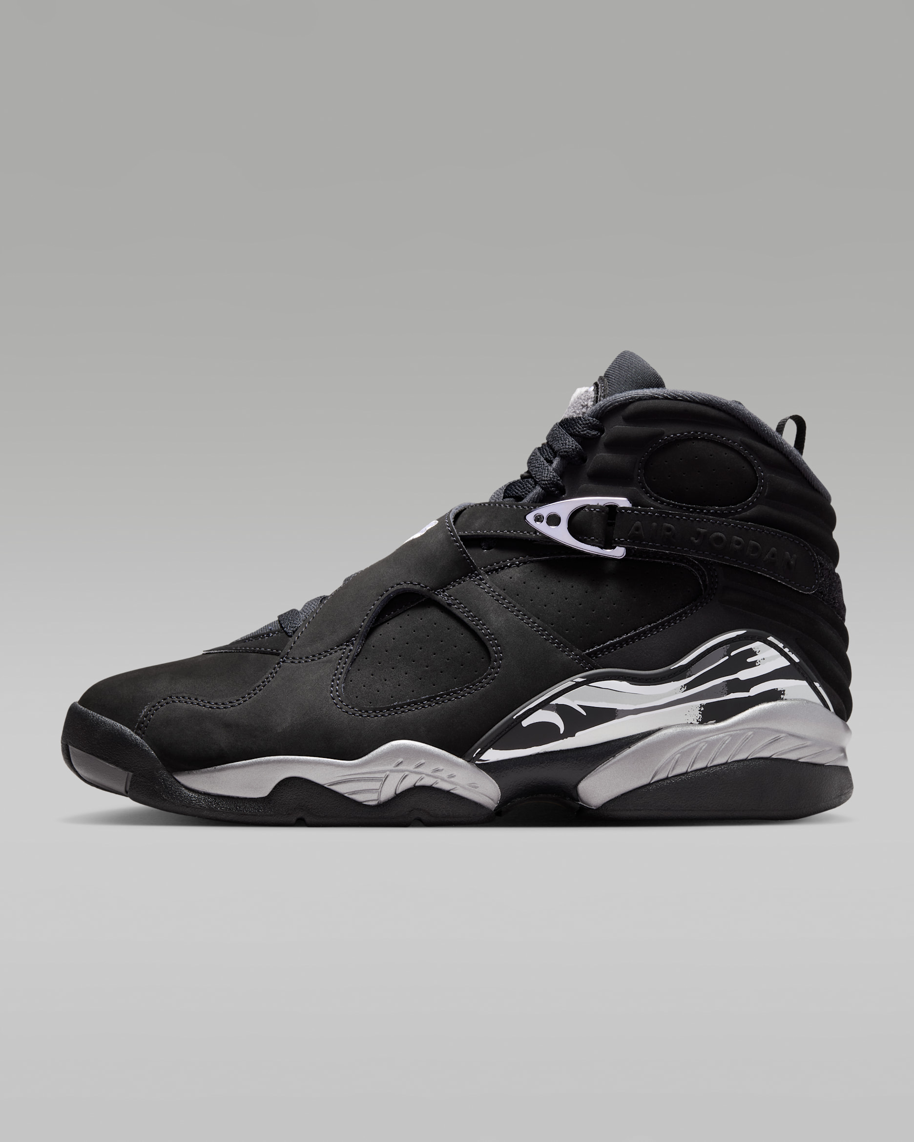 Air Jordan 8 Retro 'Chrome' — Black/Light Graphite/White