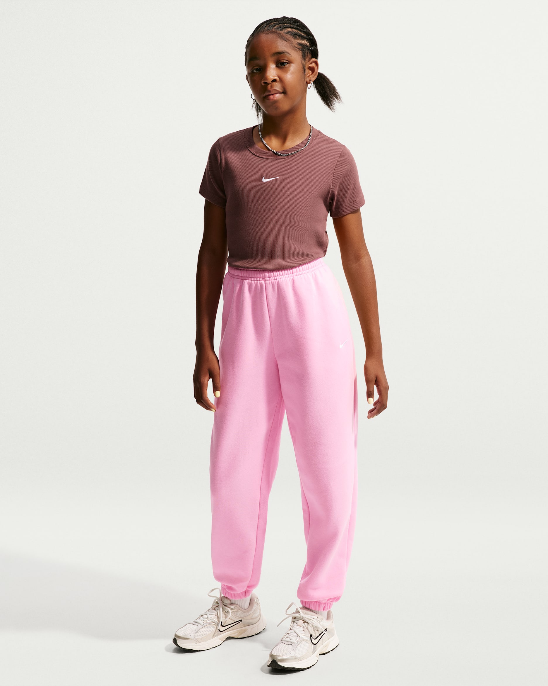 Nike Sportswear Studio Fleece — Pink Rise/White