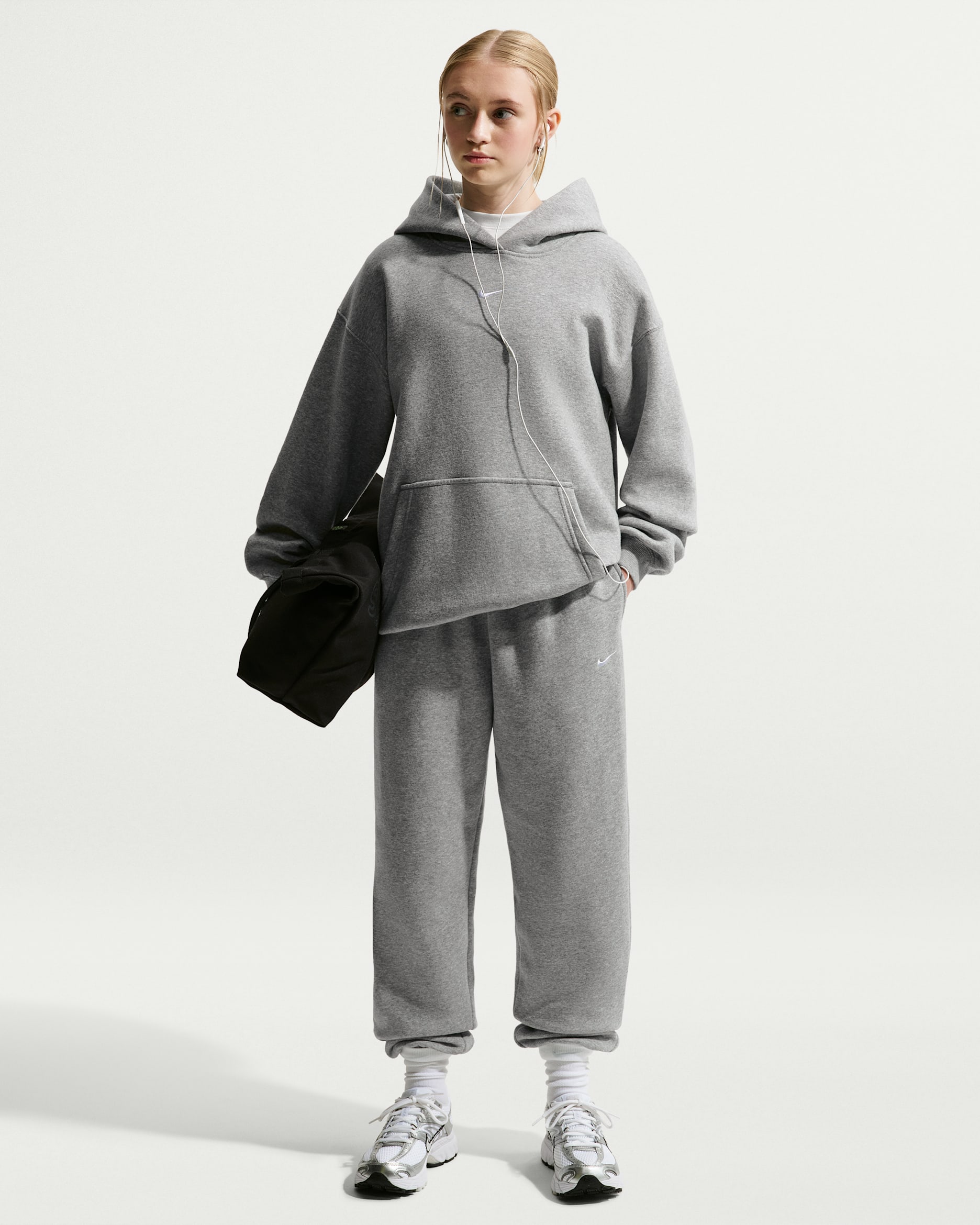 Nike Sportswear Studio Fleece — Dark Grey Heather/Particle Grey/White