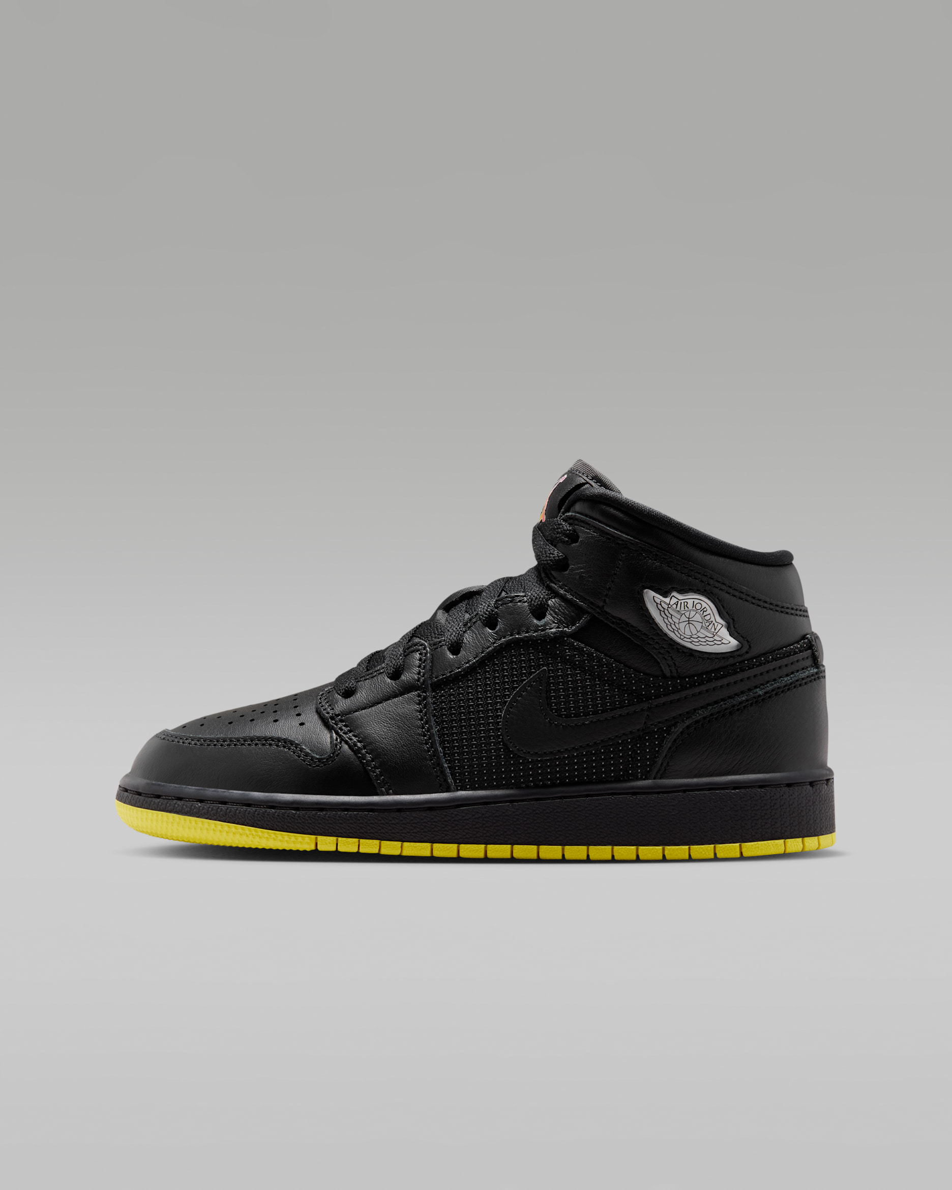 Air Jordan 1 Mid SE — Black/Opti Yellow/Silver