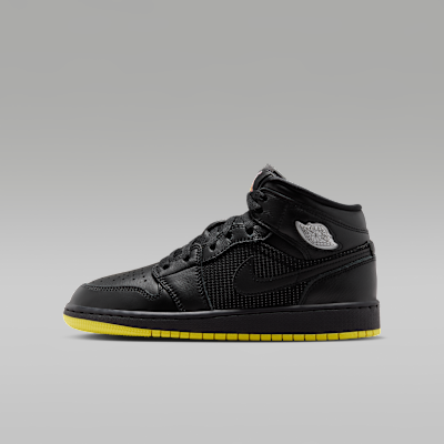Air Jordan 1 Mid SE — Black/Opti Yellow/Silver