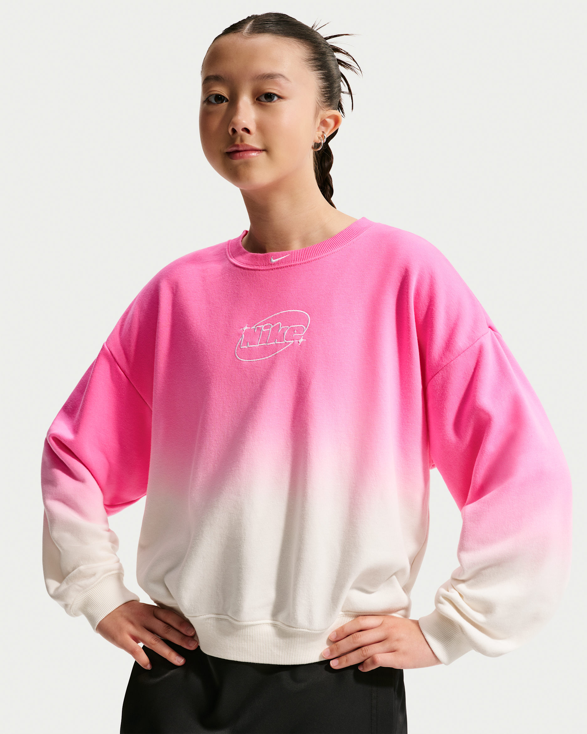 Nike Studio Fleece Lightweight — Sail/Playful Pink/White