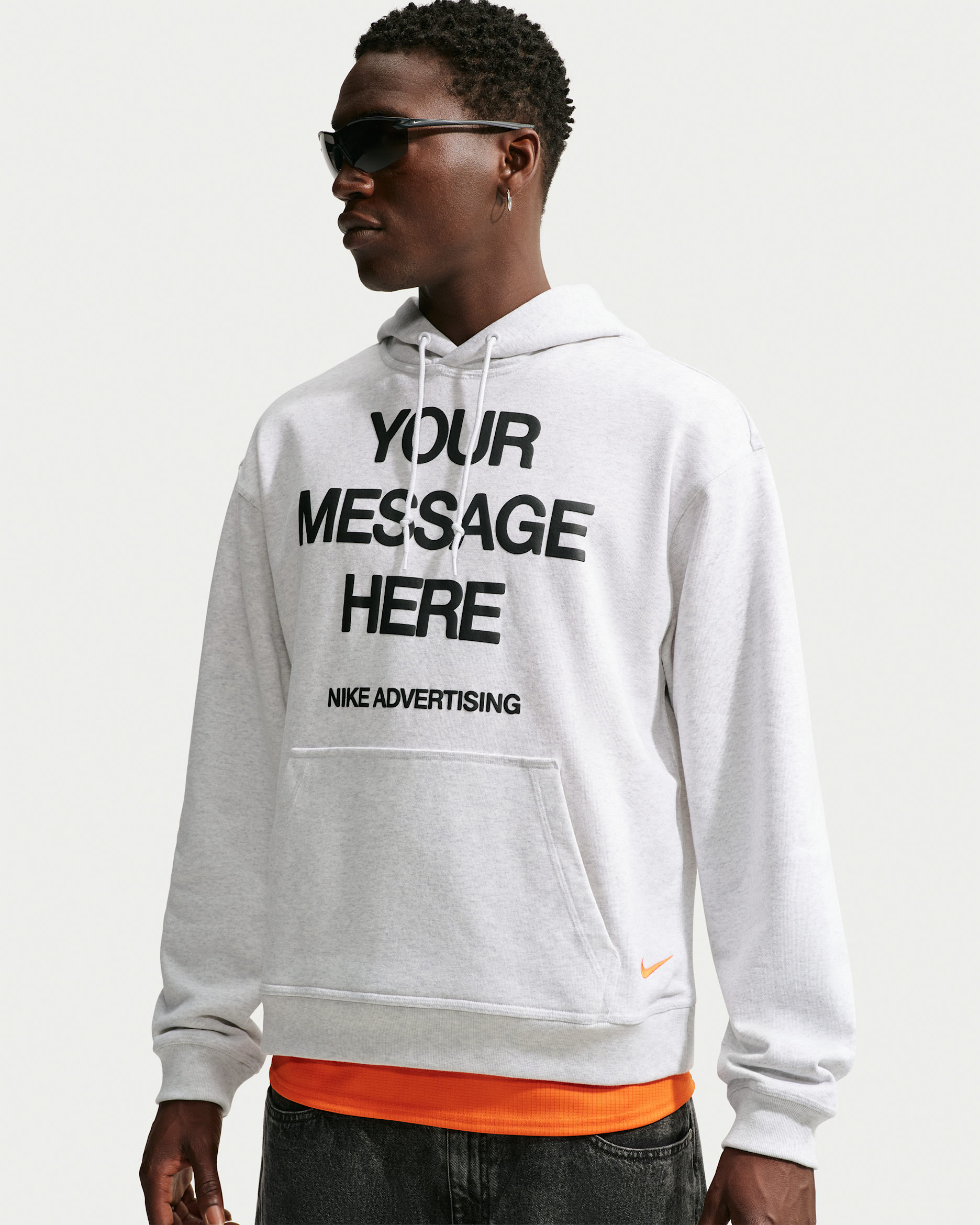 Nike Sportswear — Birch Heather/Black/Safety Orange