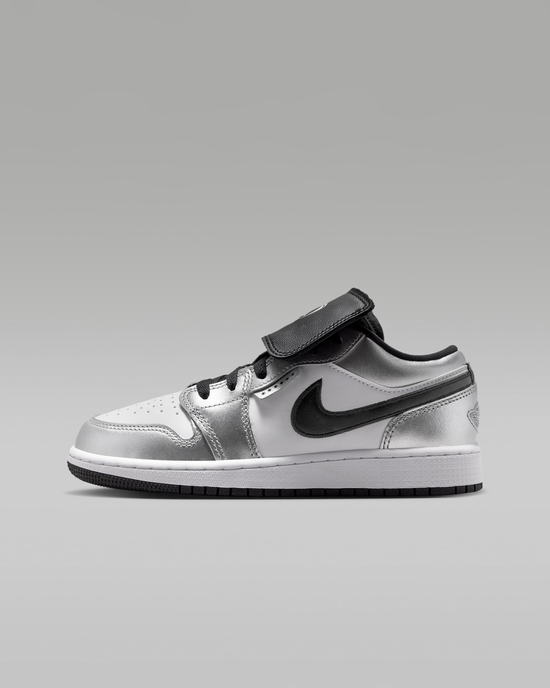 Air Jordan 1 Low SE — White/White/Metallic Silver/Black