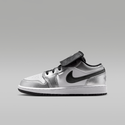 Air Jordan 1 Low SE — White/White/Metallic Silver/Black