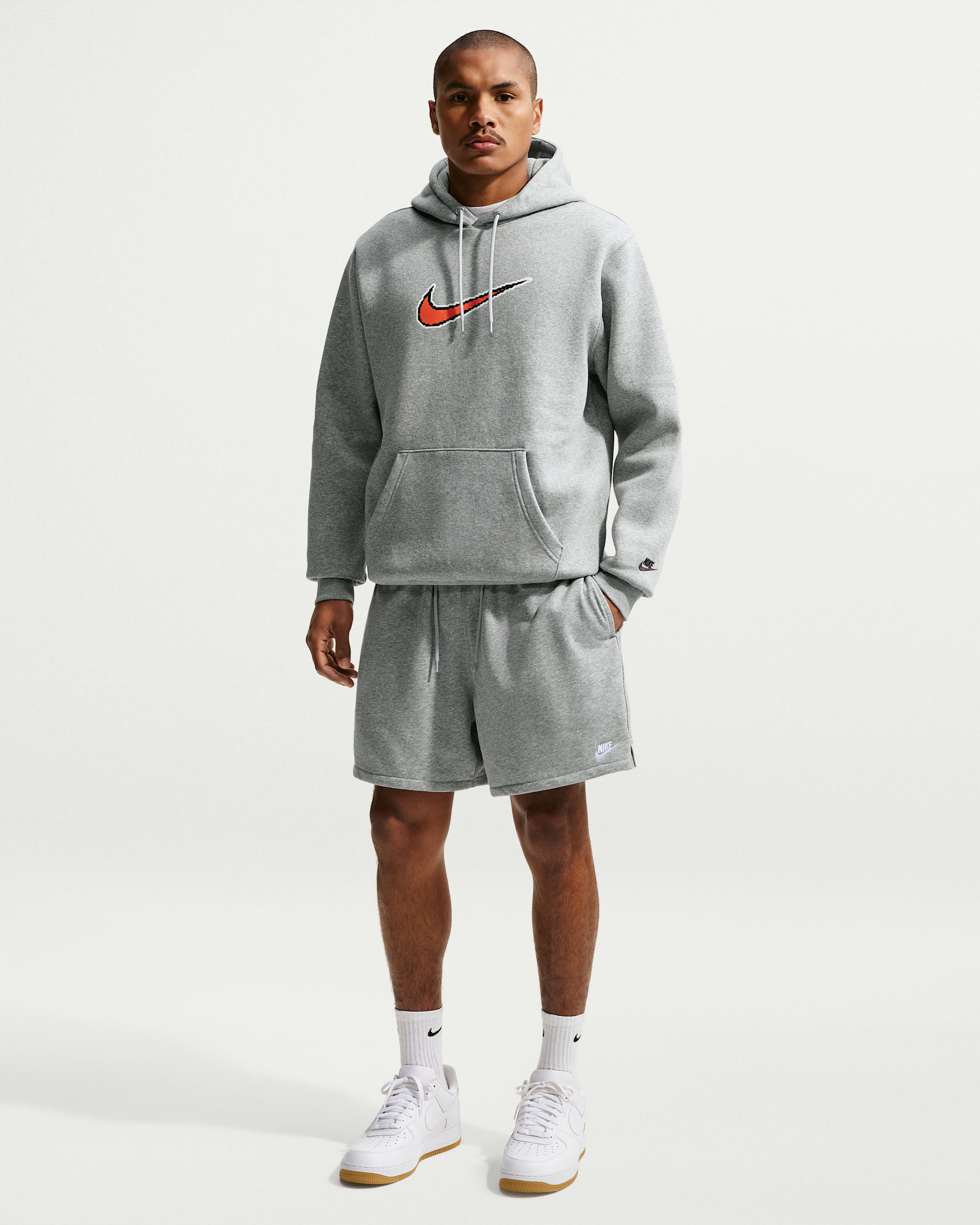 Nike Club — Dark Grey Heather/Light Smoke Grey/White