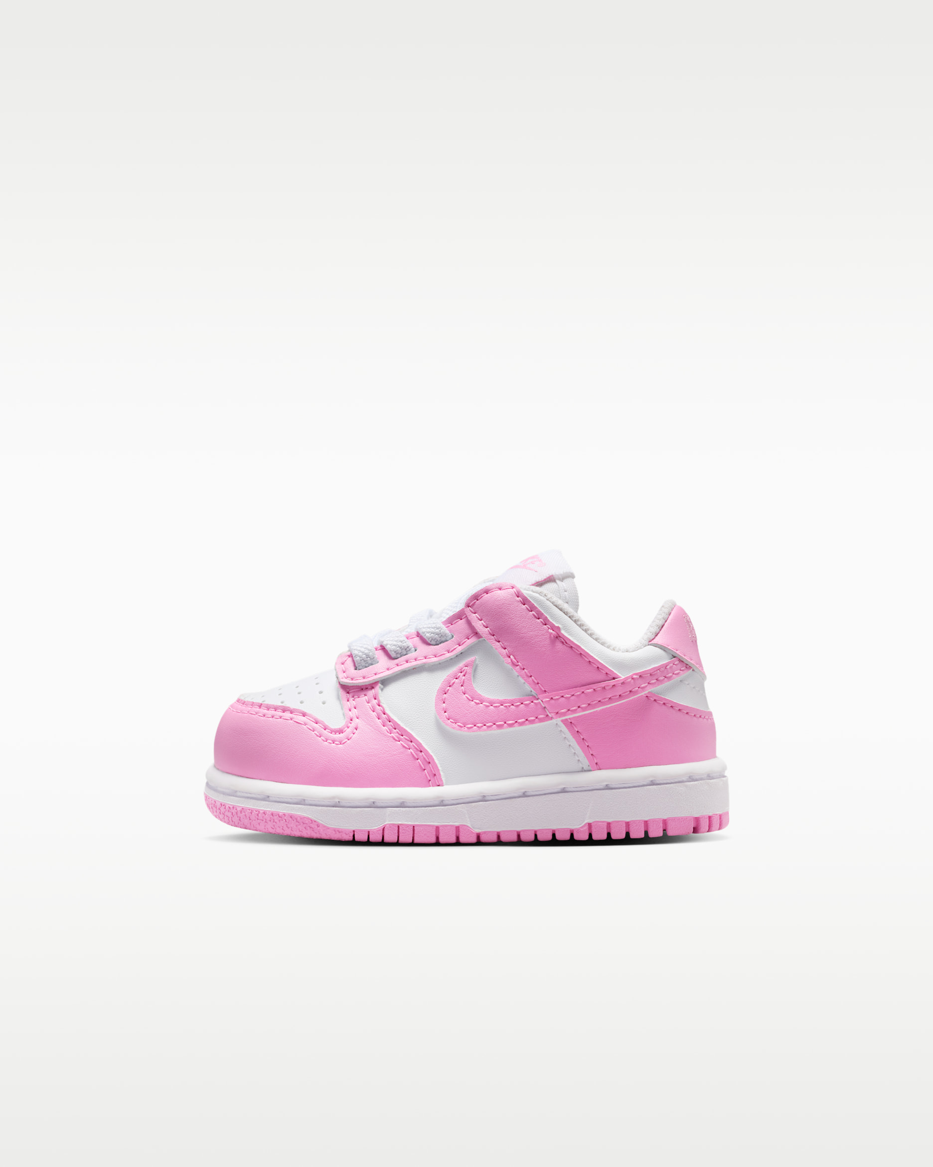 Nike Dunk Low — White/White/White/Pink Rise