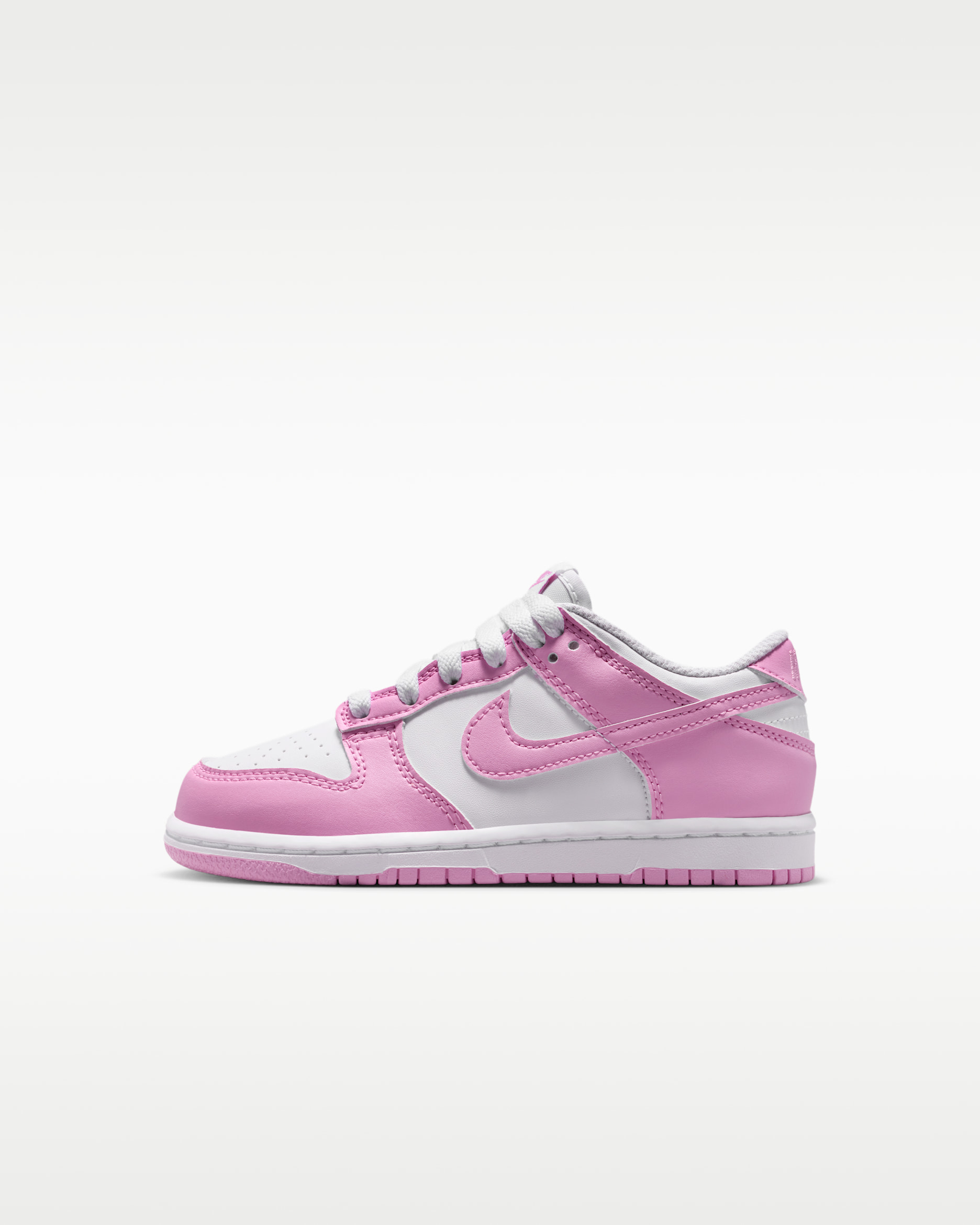 Nike Dunk Low — White/White/White/Pink Rise