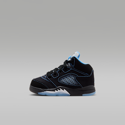 Jordan 5 'Black Carolina' — Black/White/University Blue