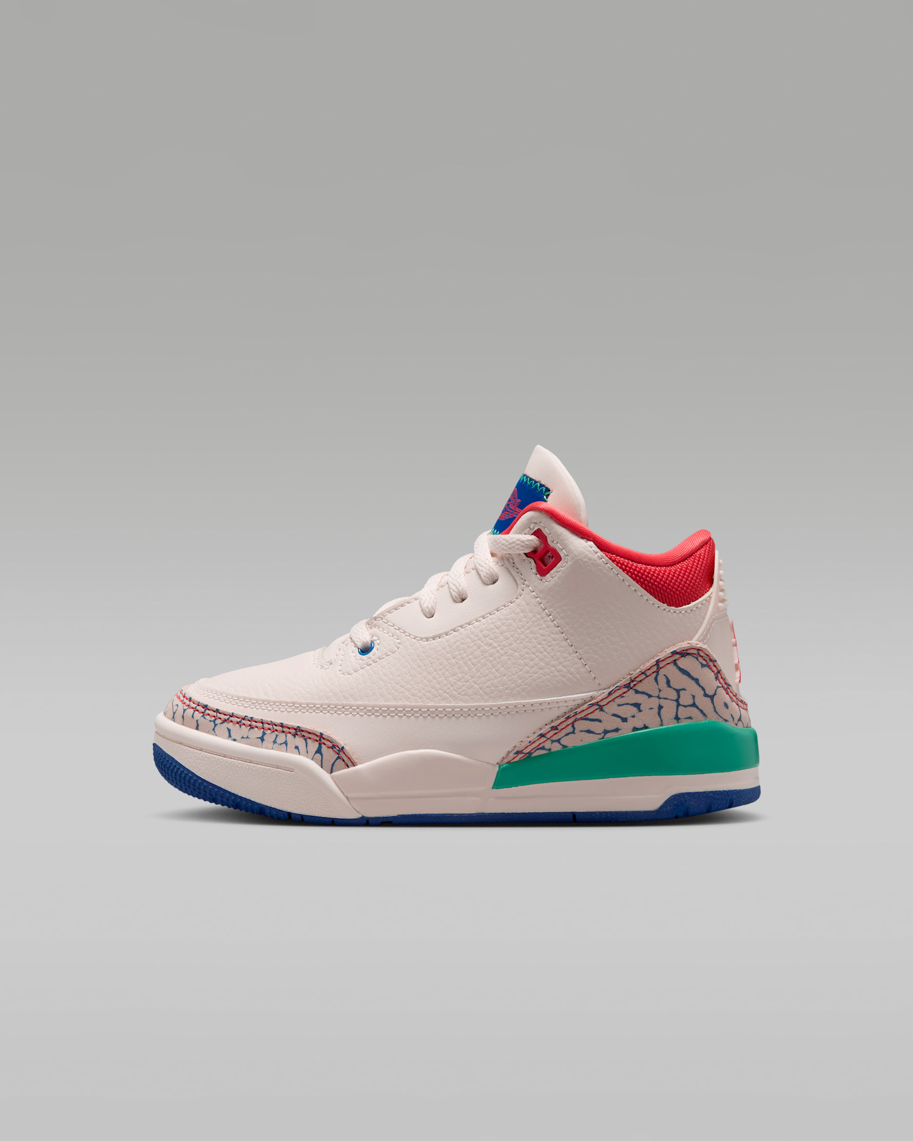 Jordan 3 Retro 'Play Your Way' — Chalk/True Blue/Kinetic Green/Track Red