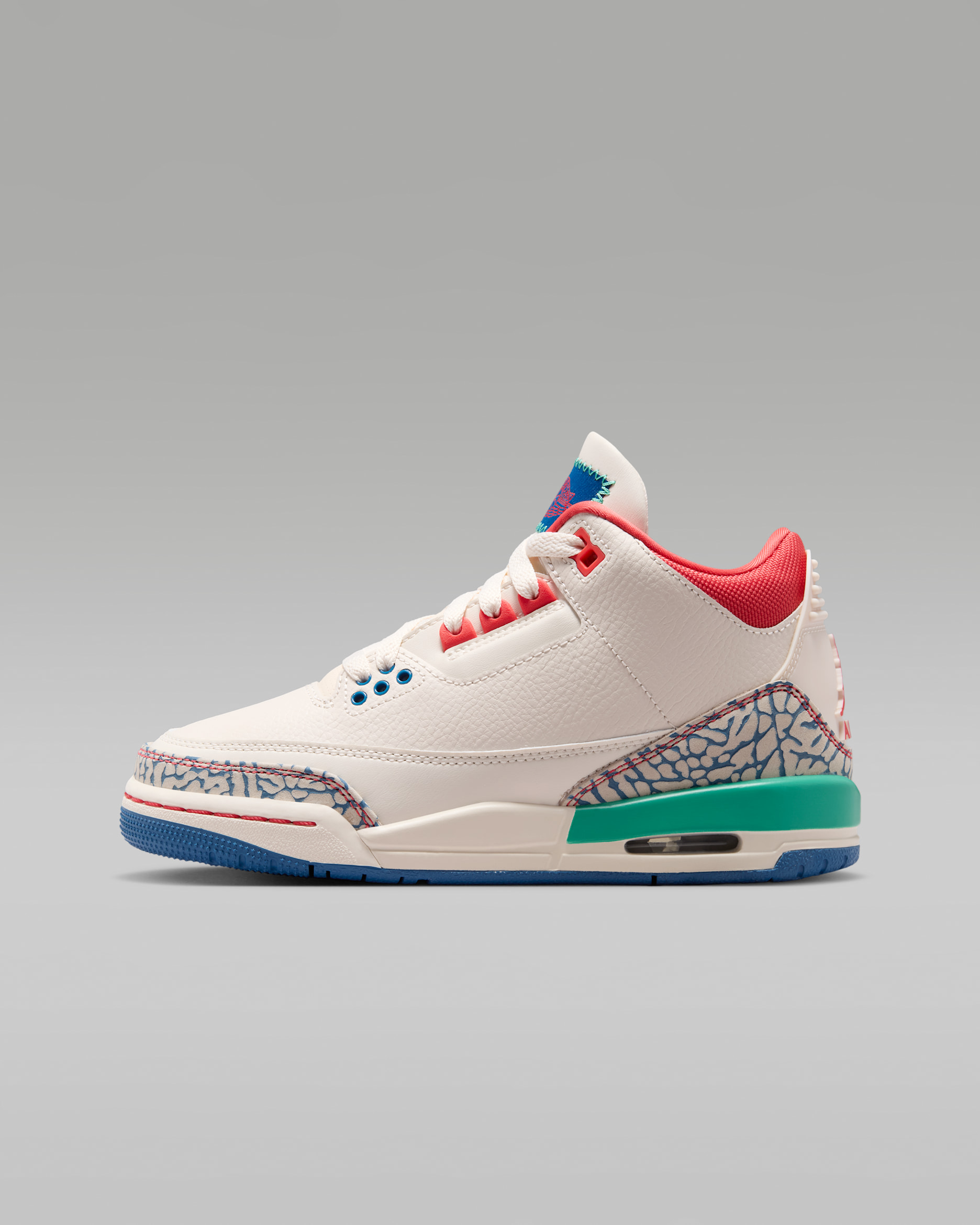Air Jordan 3 Retro 'Play Your Way' — Chalk/True Blue/Kinetic Green/Track Red