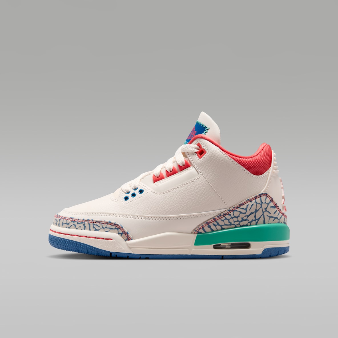 Air Jordan 3 Retro 'Play Your Way' — Chalk/True Blue/Kinetic Green/Track Red