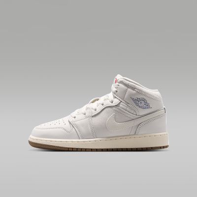 Air Jordan 1 Mid SE — Phantom/Gum Dark Brown/Infrared 23/Sail