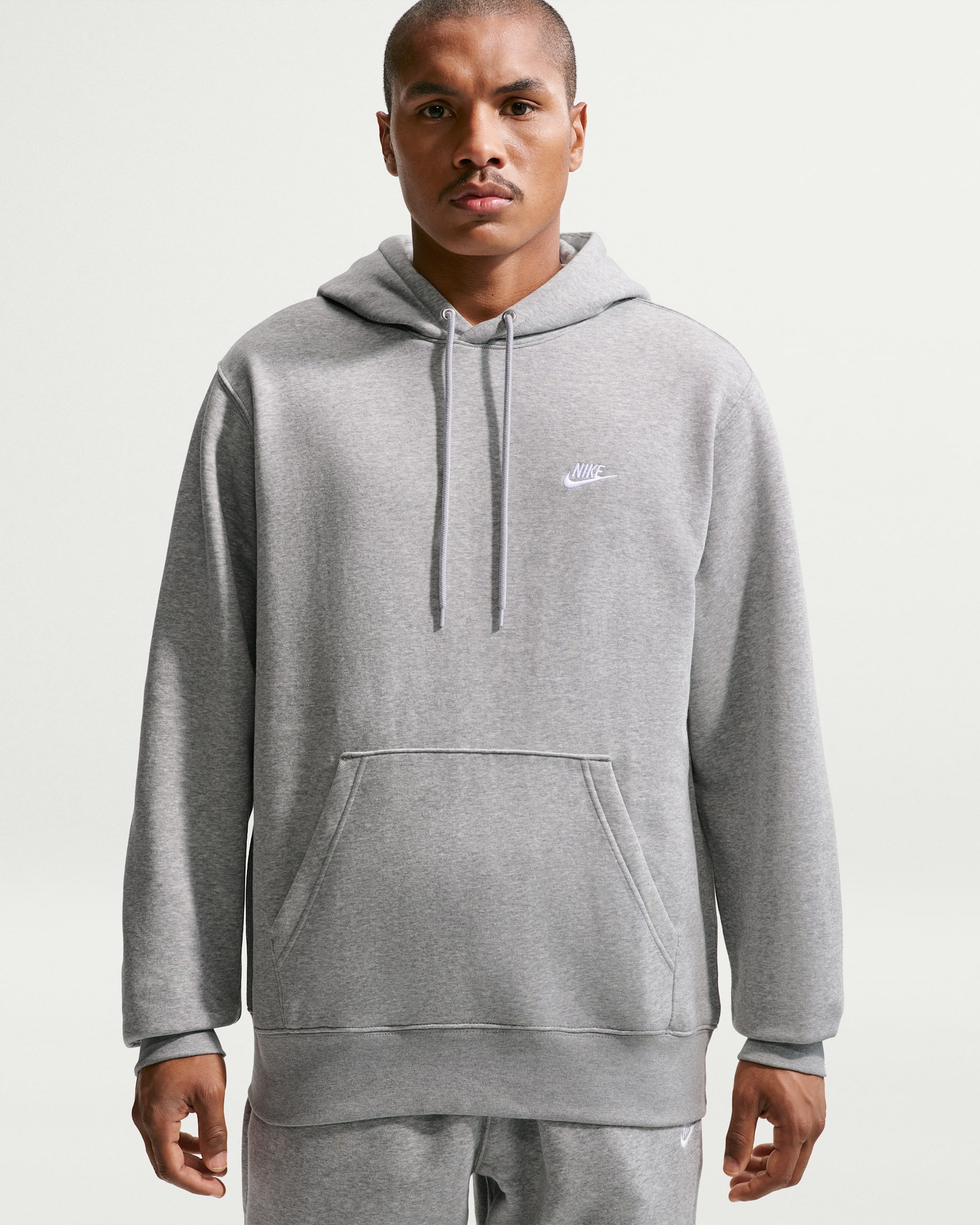 Nike Club — Dark Grey Heather/Light Smoke Grey/White