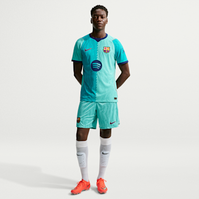 F.C. Barcelona 2026/27 Stadium Third — Green Frost/Gym Red/Loyal Blue