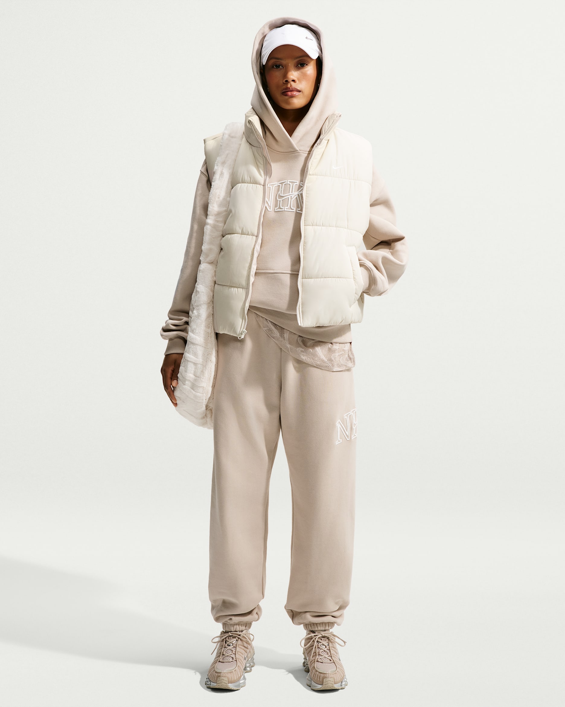 Nike Studio Fleece Medium Weight 'Graphic Pack' — Cream II/Sail