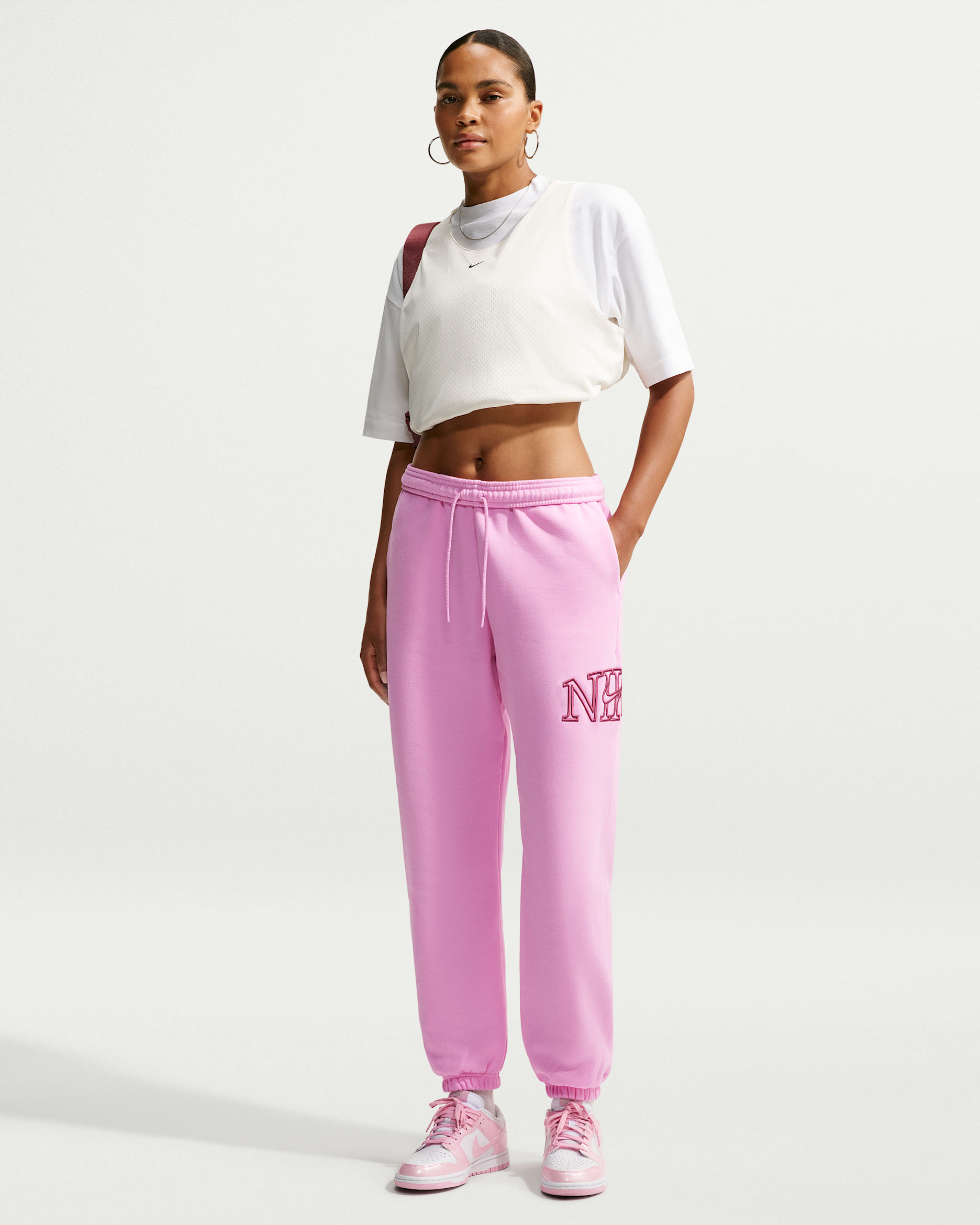 Nike Studio Fleece Medium Weight 'Graphic Pack' — Pink Rise/Pink Smoke