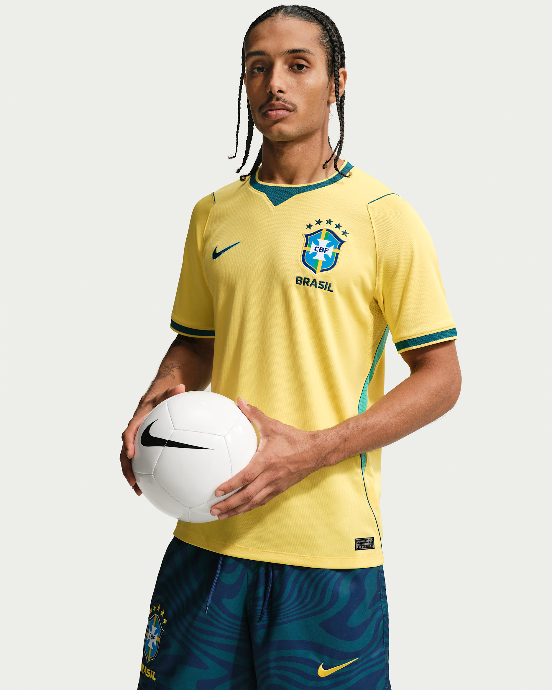 Brazil National Team 2026 Stadium Home — Canary/Light Menta/Geode Teal
