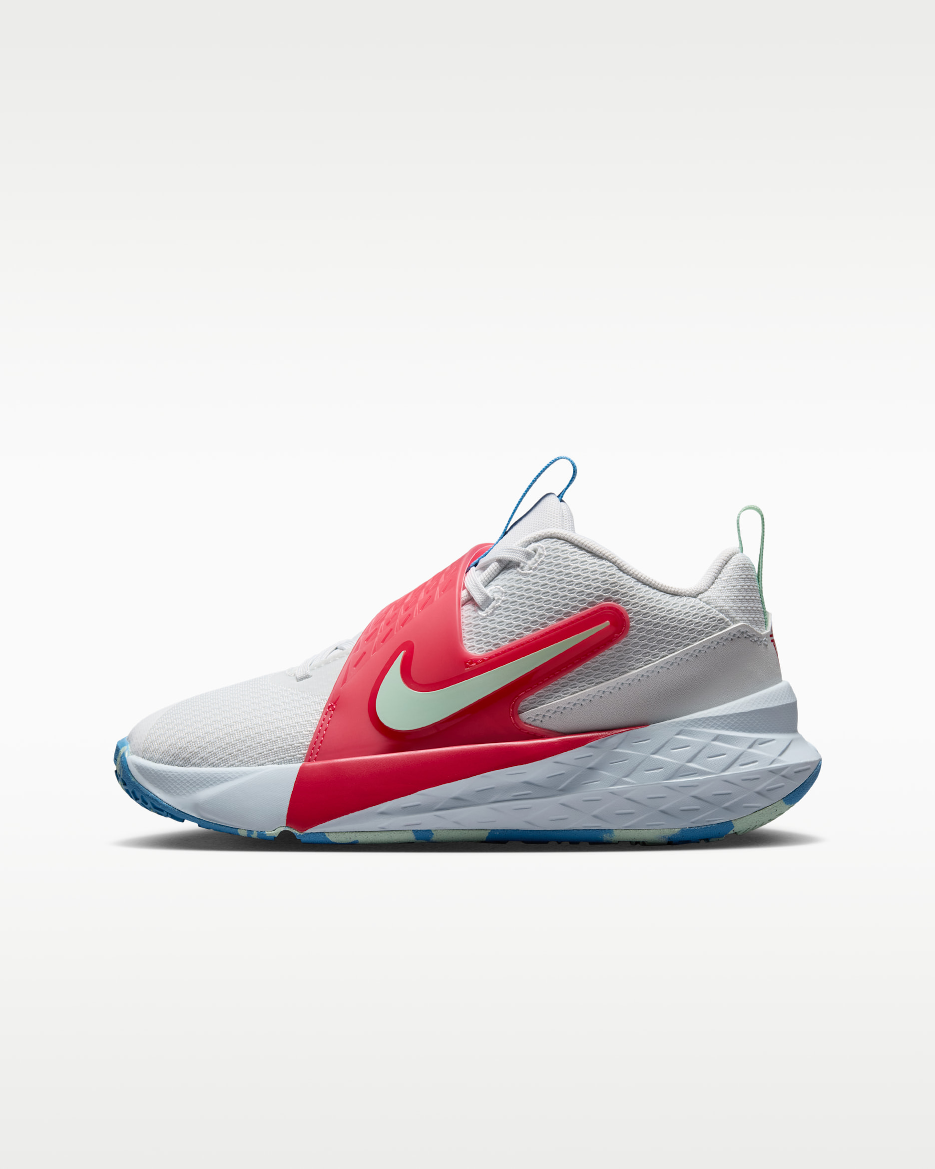 Nike Team Hustle D 12 — Off-White/Aurora Blue/Tropical Pink/Arctic Green