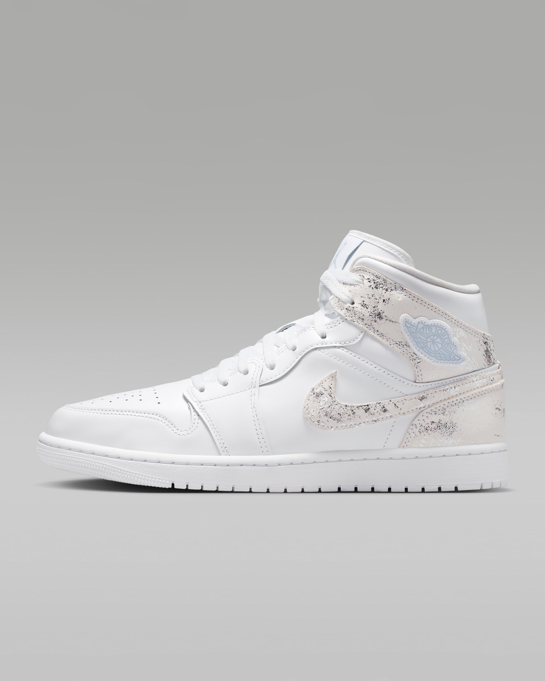Air Jordan 1 Mid SE — White/White/White/Field Silver