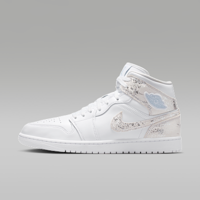 Air Jordan 1 Mid SE — White/White/White/Field Silver