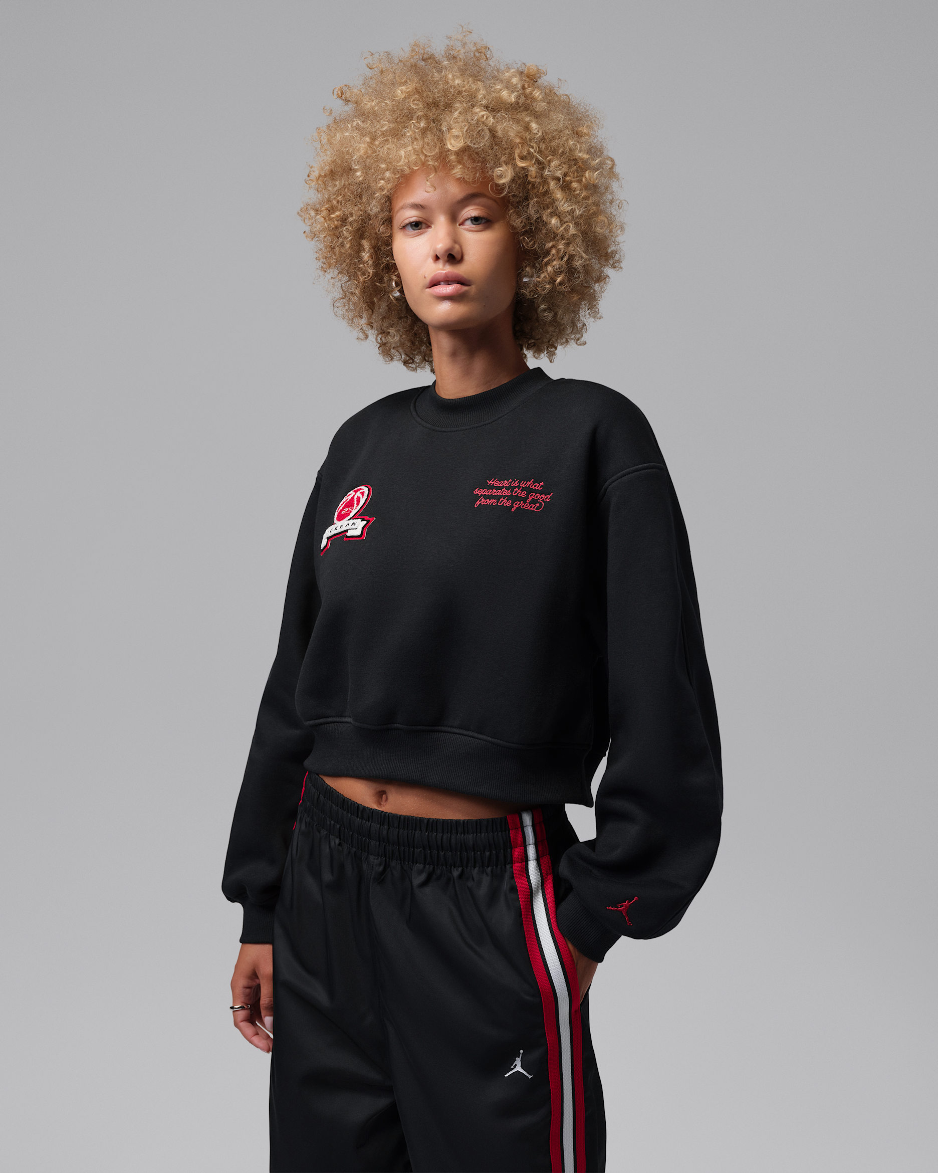 Jordan Brooklyn Fleece — Black/Gym Red