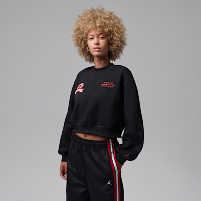 Jordan Brooklyn Fleece — Black/Gym Red