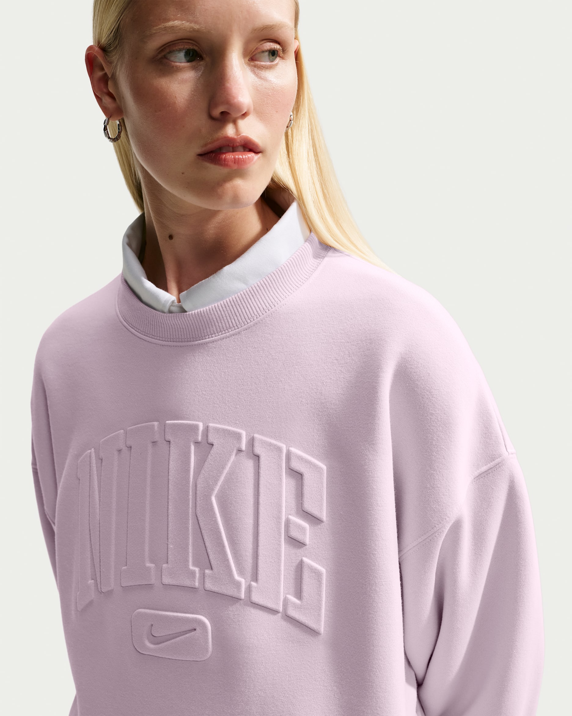 Nike Studio Fleece Medium Weight 'Graphic Pack' — Bleached Lilac/Bleached Lilac