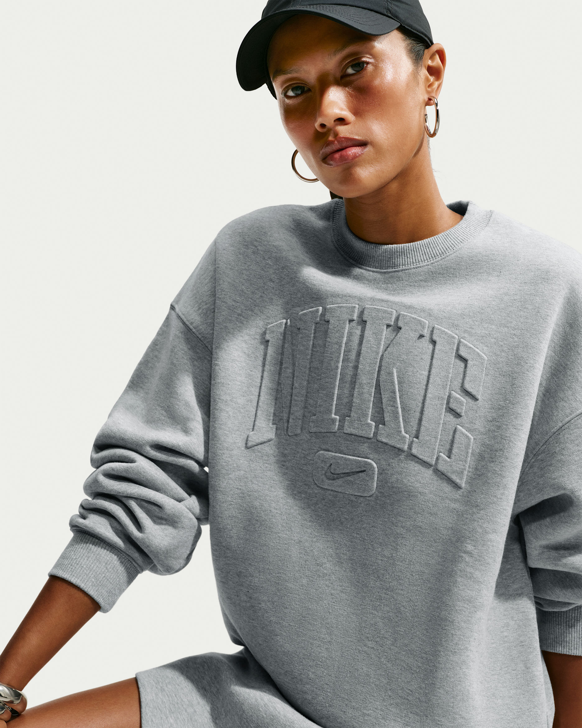 Nike Studio Fleece Medium Weight 'Graphic Pack' — Dark Grey Heather/Dark Grey Heather