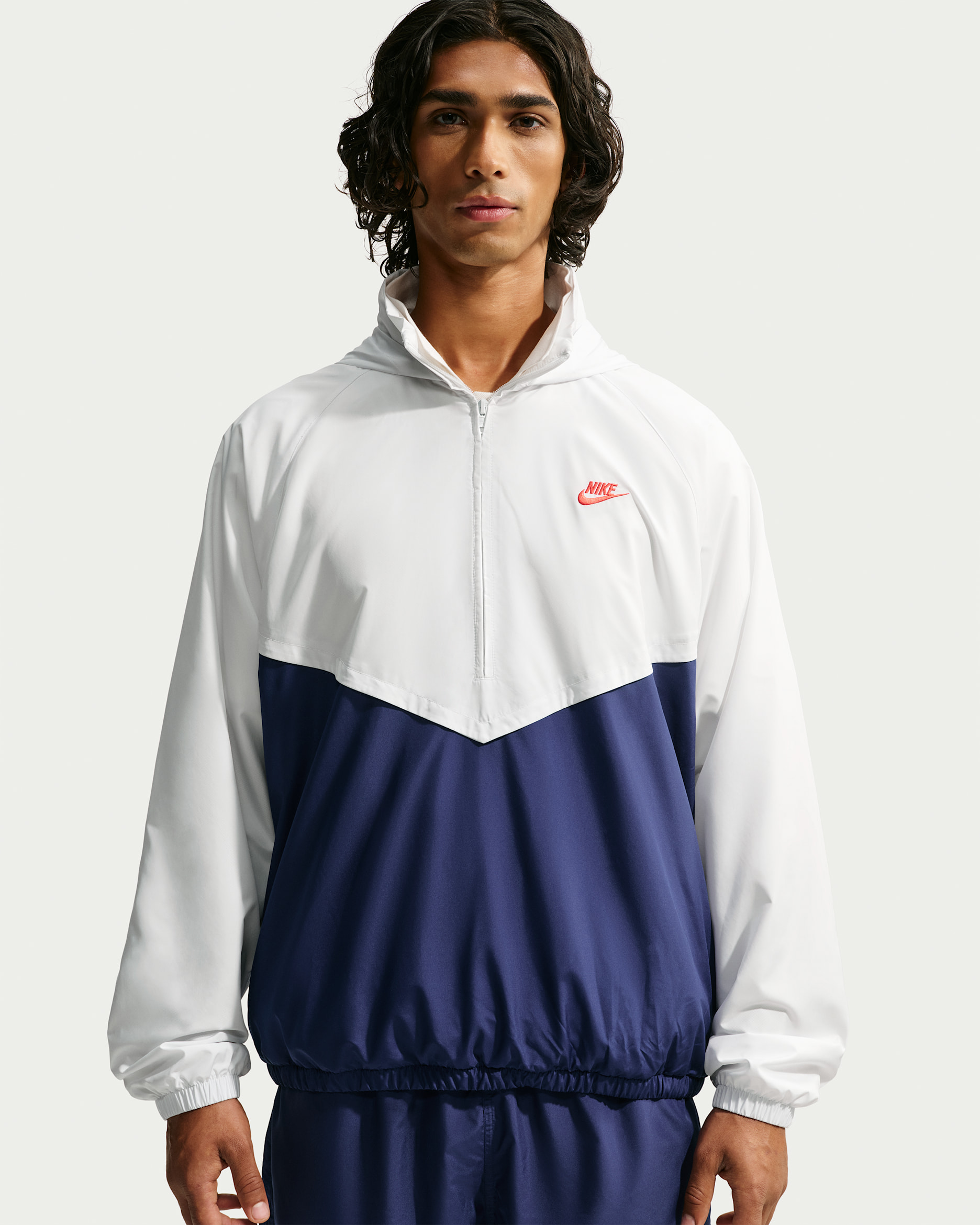 Nike Windrunner — Summit White/Blue Void/Light Crimson