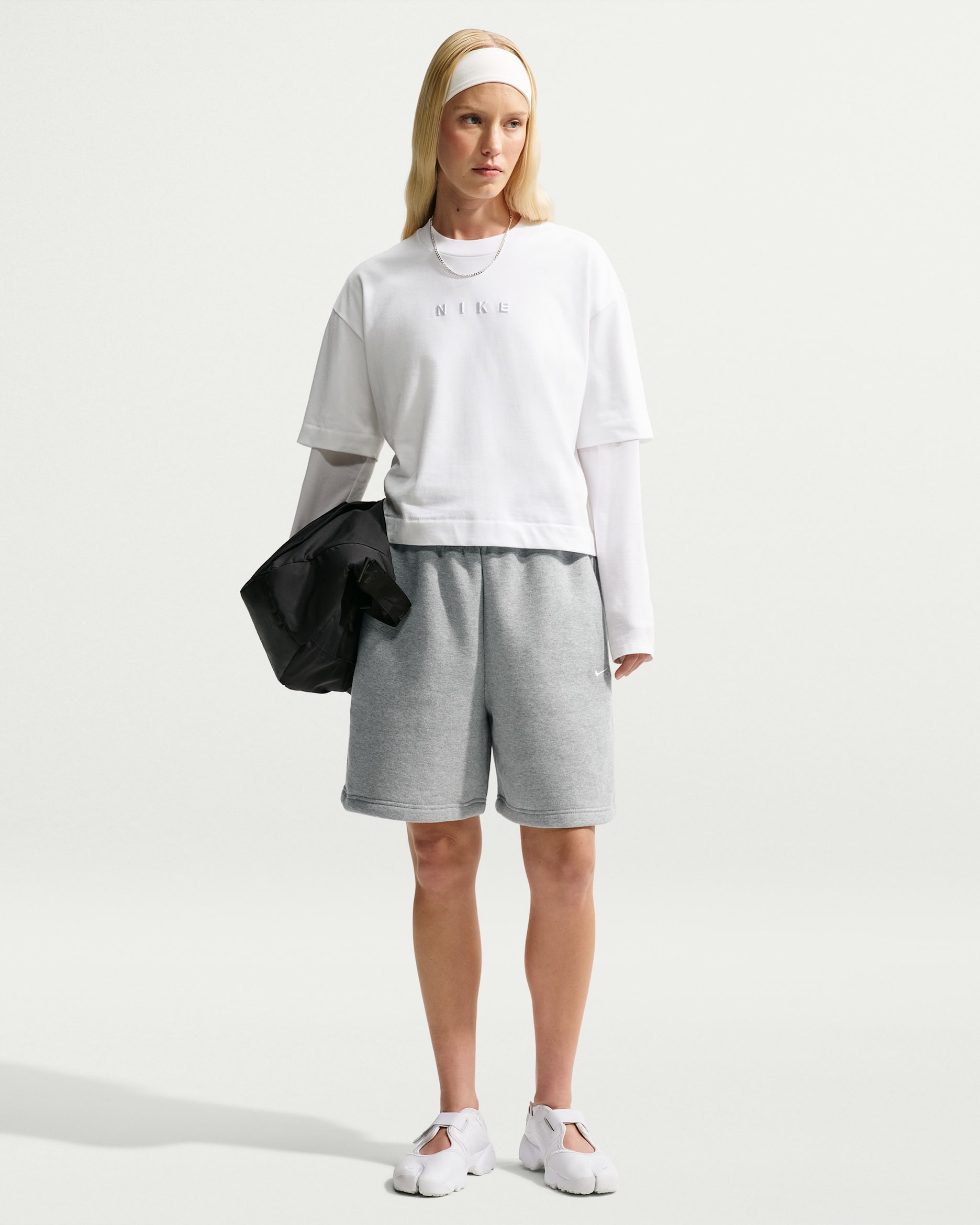 Nike Studio Fleece Medium Weight — Dark Grey Heather/Sail