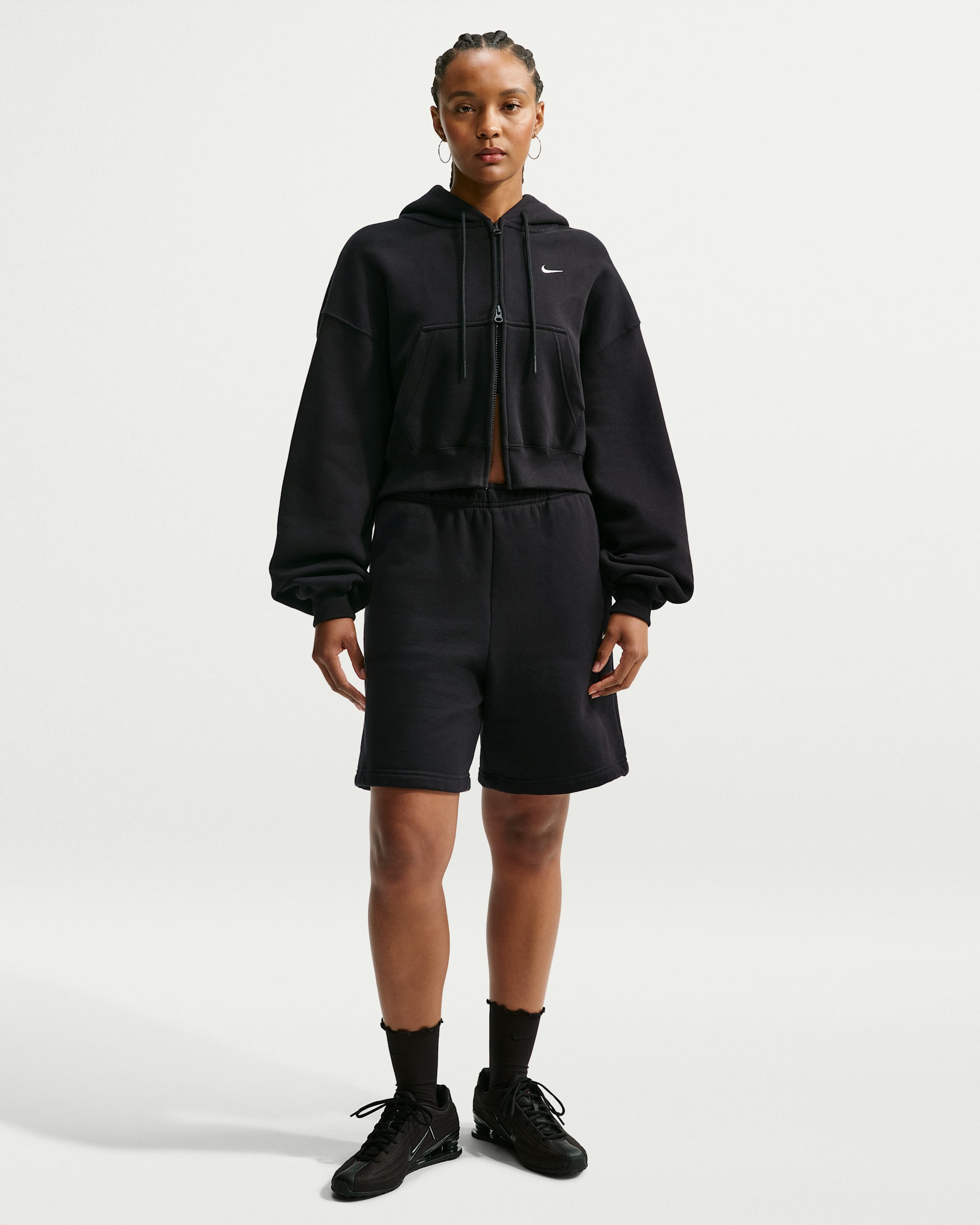 Nike Studio Fleece Medium Weight — Total Black/Sail