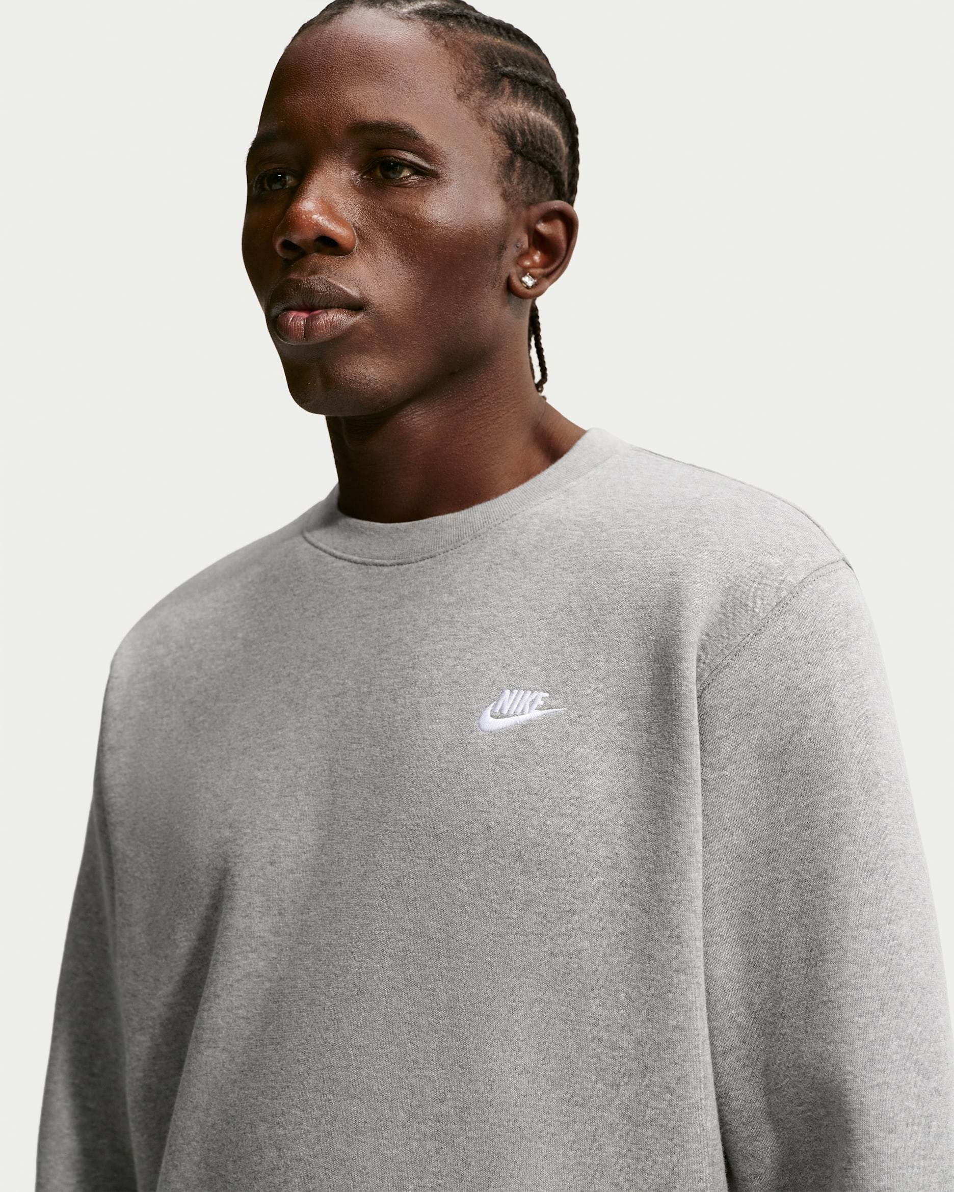 Nike Club — Dark Grey Heather/White