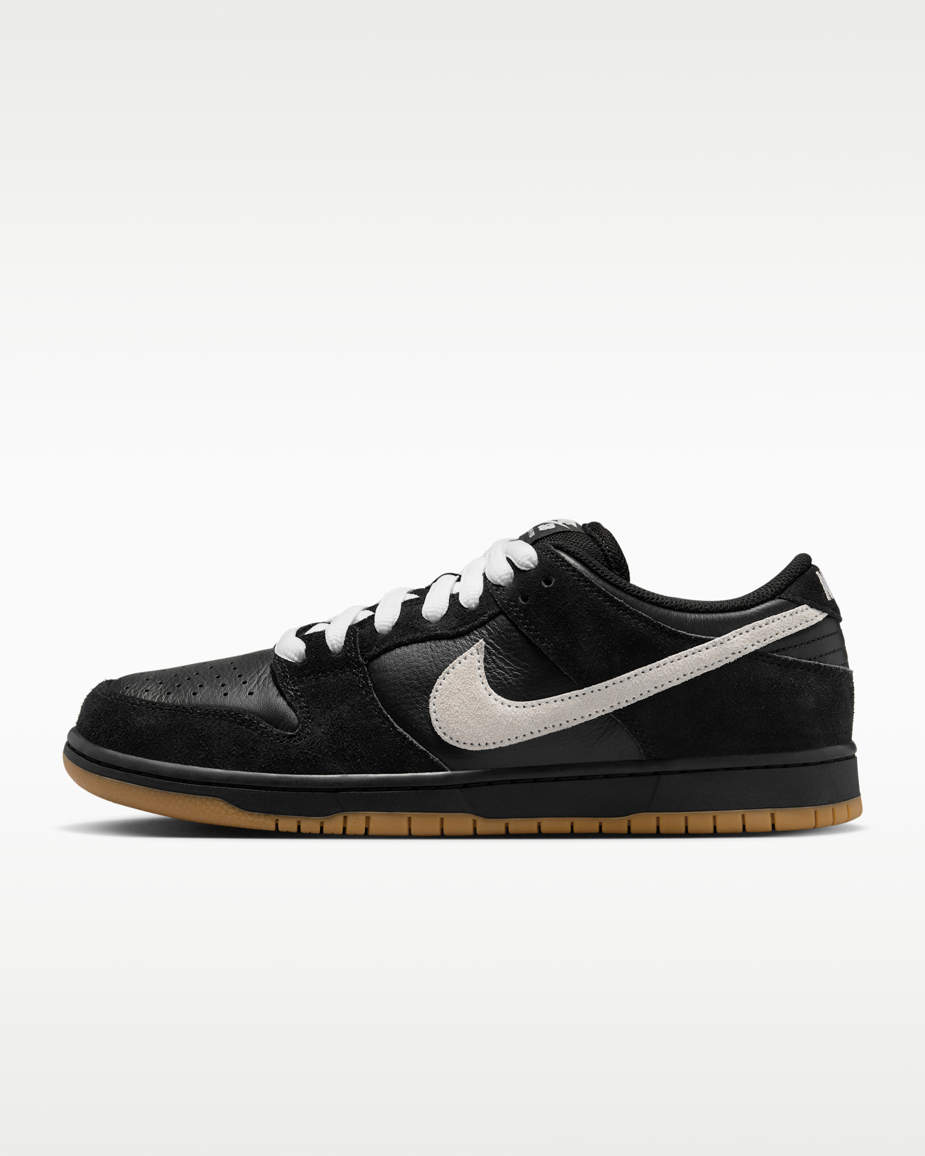 Nike SB Dunk Low Pro — Black/Black/Gum Light Brown/White