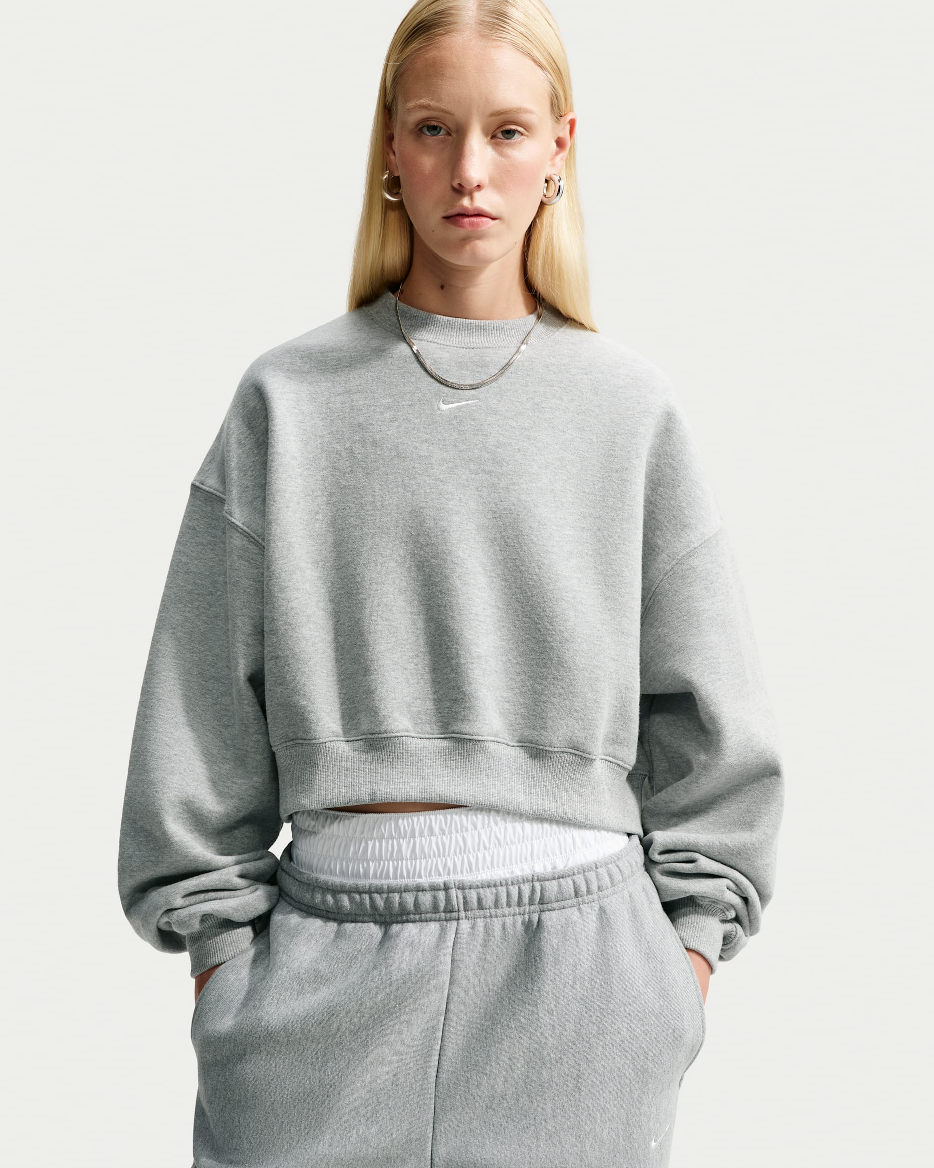 Nike Studio Fleece Medium Weight — Dark Grey Heather/Sail