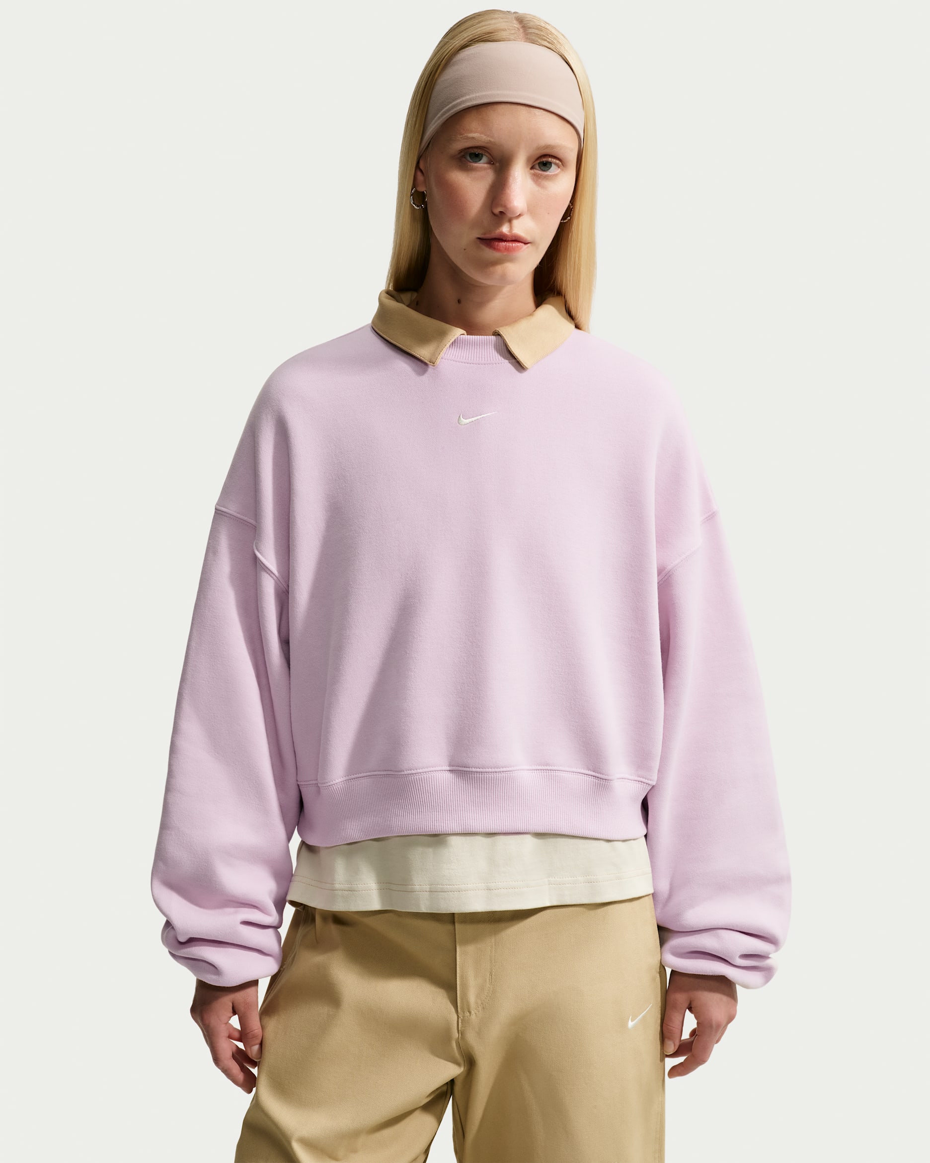 Nike Studio Fleece Medium Weight — Bleached Lilac/Sail