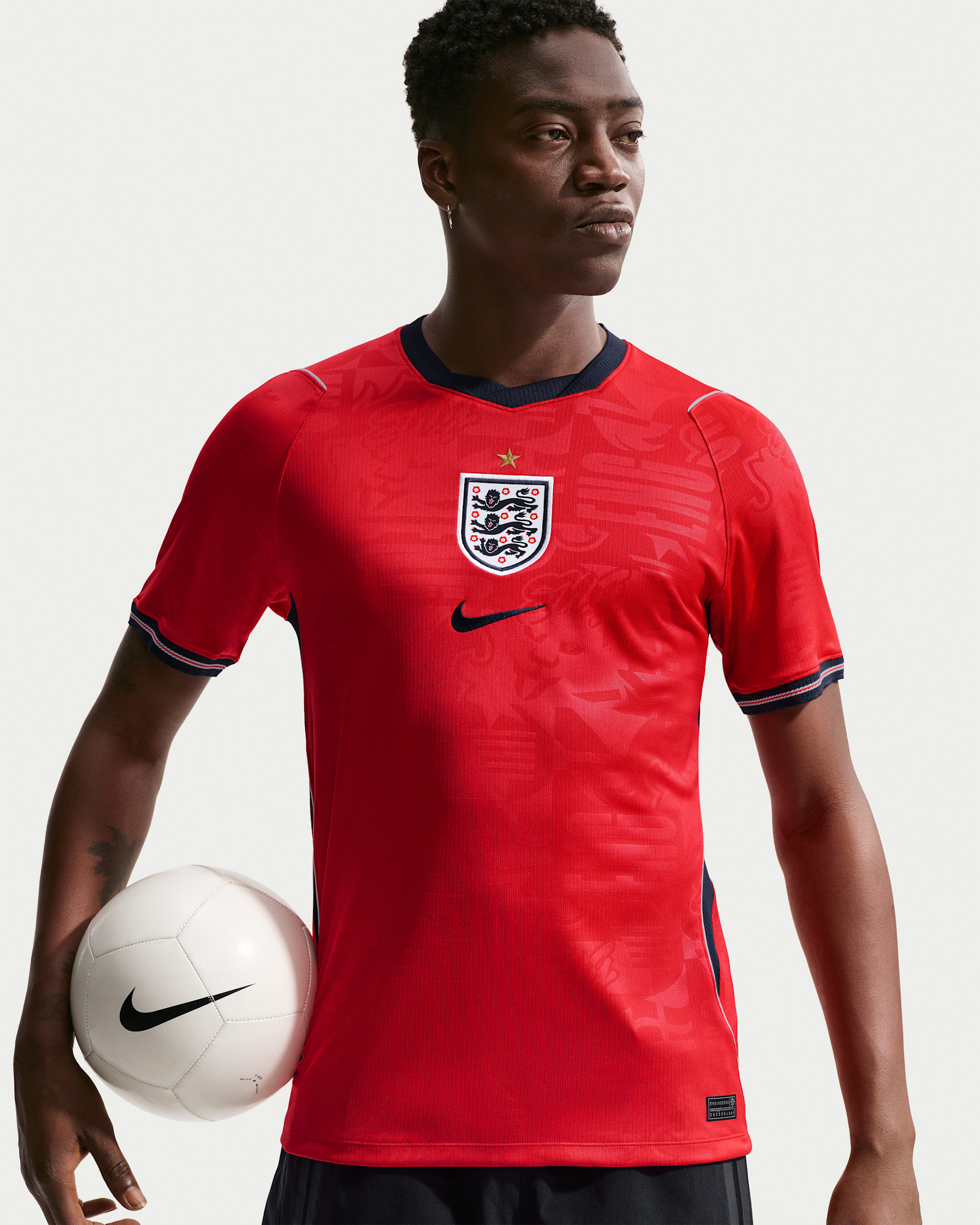 England National Team 2026 Stadium Away — Speed Red/Obsidian/White/Obsidian