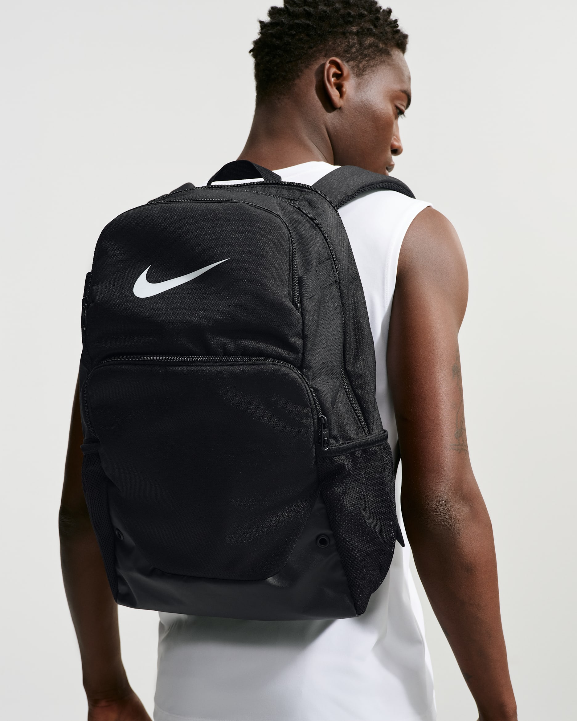 Nike Brasilia — Black/Black/White