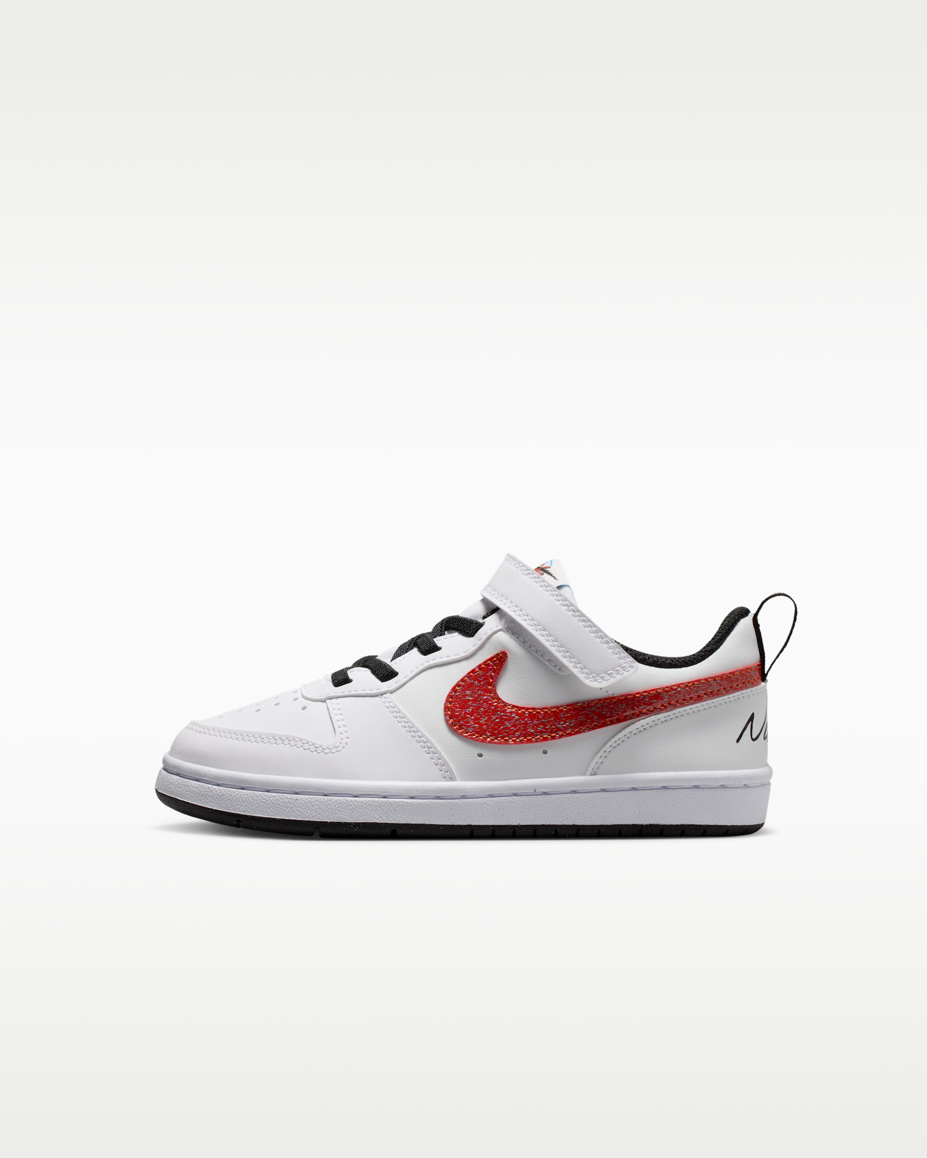 NikeCourt Borough Low — White/Picante Red/Barely Volt/Current Blue